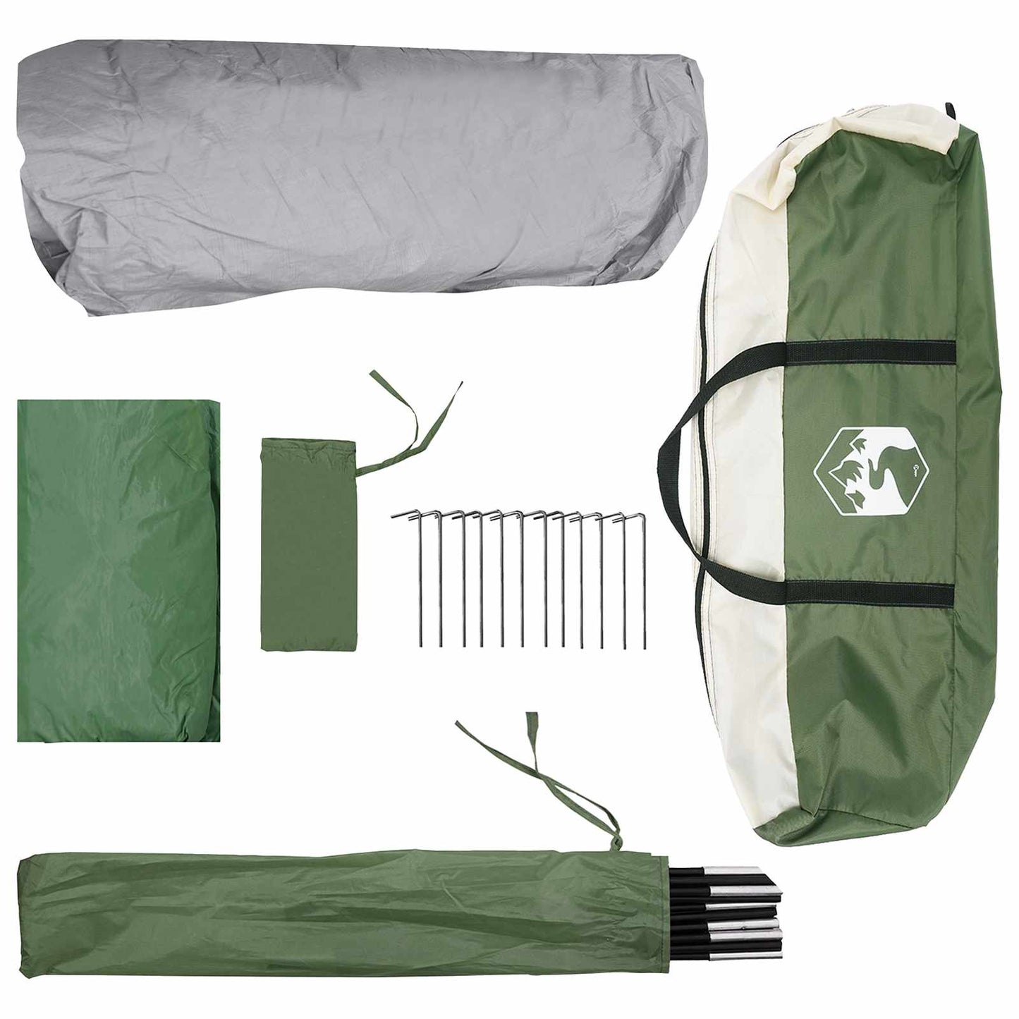 Directe Tent Groen 365 x 280 x 200 cm Polyester en staal is nu te koop bij PeponiXL, paradijselijk wonen!