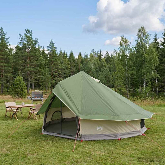 Tipi Tent met dak Groen 700 x 700 x 395 cm Polyester en staal is nu te koop bij PeponiXL, paradijselijk wonen!