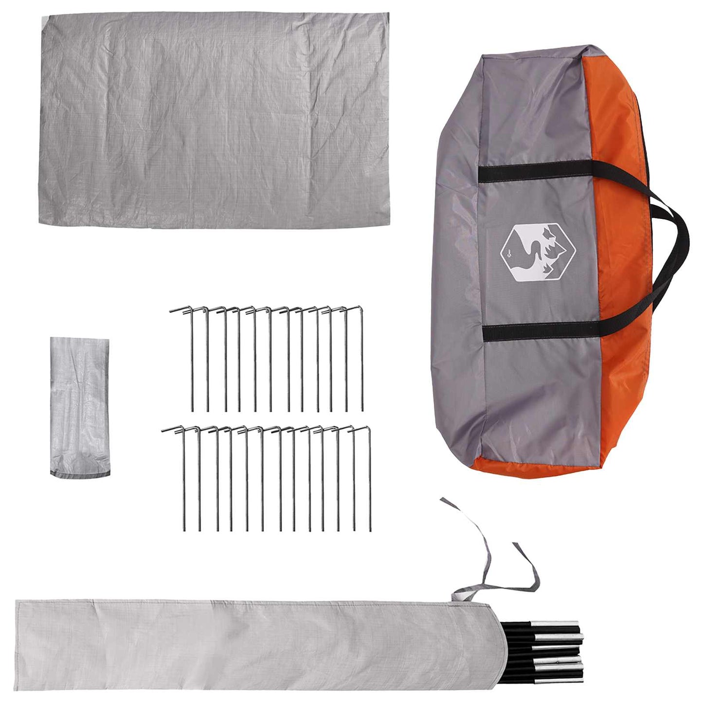 Tipi Tent Grijs en Oranje 800 x 800 x 430 cm Polyester en staal is nu te koop bij PeponiXL, paradijselijk wonen!