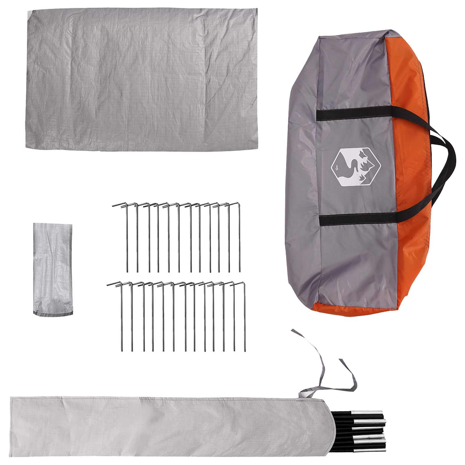 Tipi Tent Grijs en Oranje 800 x 800 x 430 cm Polyester en staal is nu te koop bij PeponiXL, paradijselijk wonen!