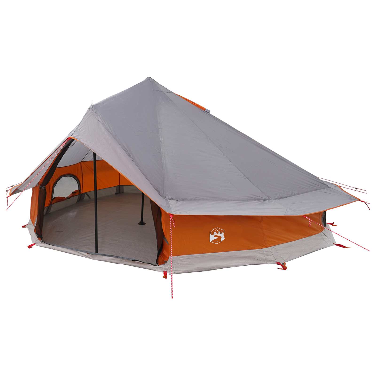 Tipi Tent Grijs en Oranje 800 x 800 x 430 cm Polyester en staal is nu te koop bij PeponiXL, paradijselijk wonen!