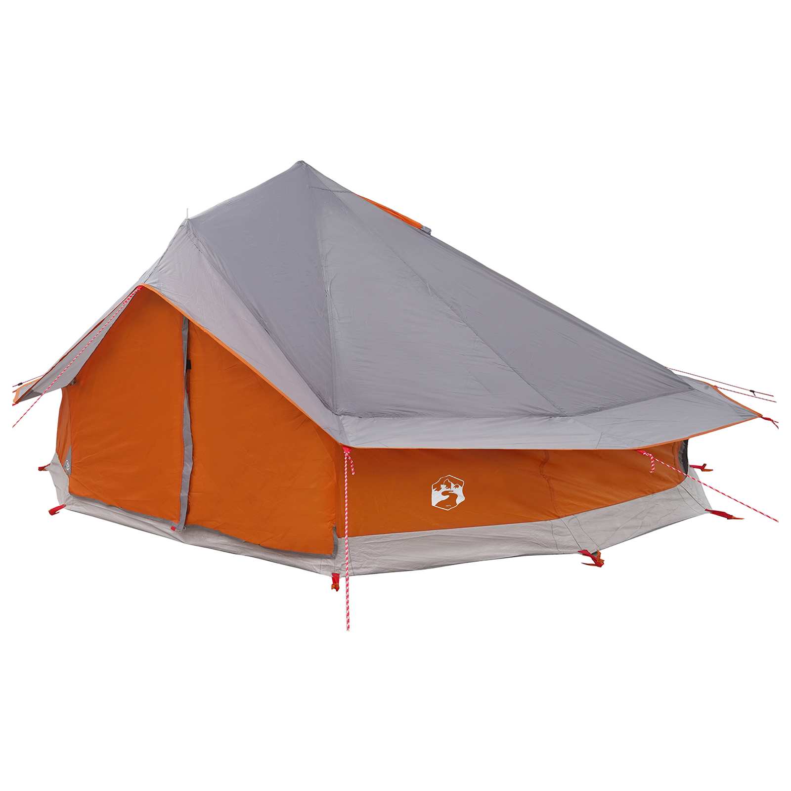 Tipi Tent Grijs en Oranje 800 x 800 x 430 cm Polyester en staal is nu te koop bij PeponiXL, paradijselijk wonen!