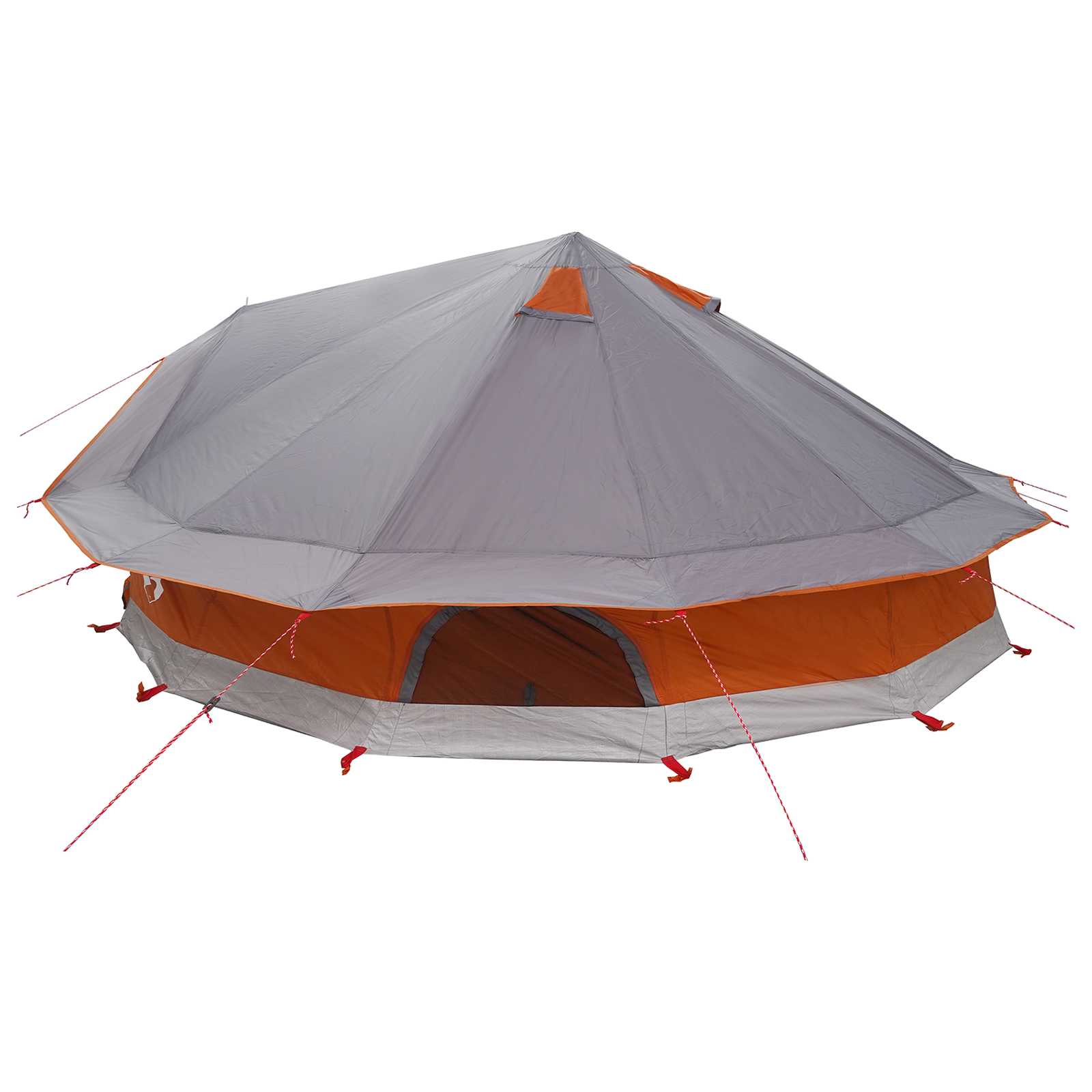 Tipi Tent Grijs en Oranje 800 x 800 x 430 cm Polyester en staal is nu te koop bij PeponiXL, paradijselijk wonen!