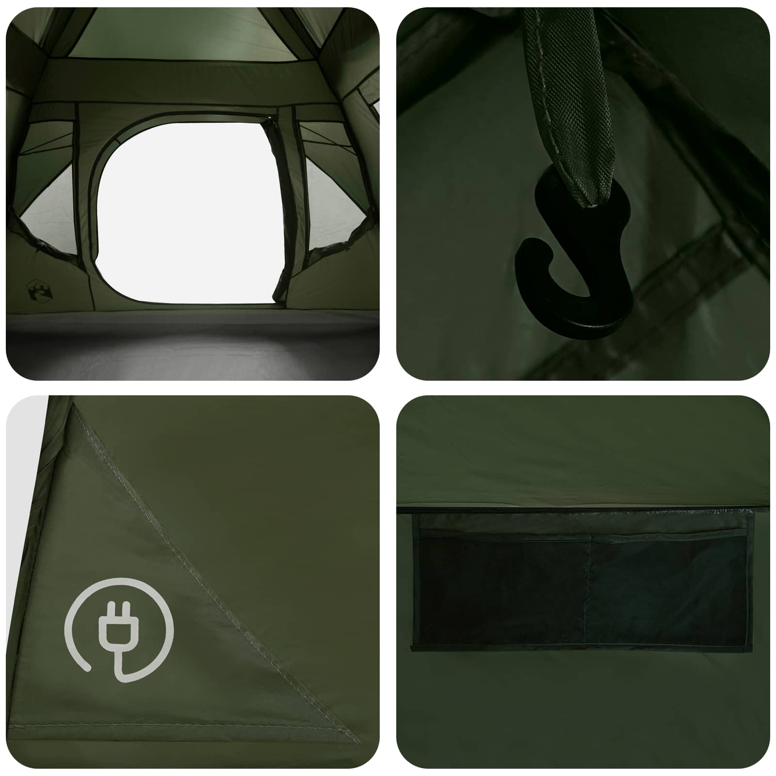 Directe Tent Olijfgroen 305 x 275 x 190 cm Polyester en staal is nu te koop bij PeponiXL, paradijselijk wonen!