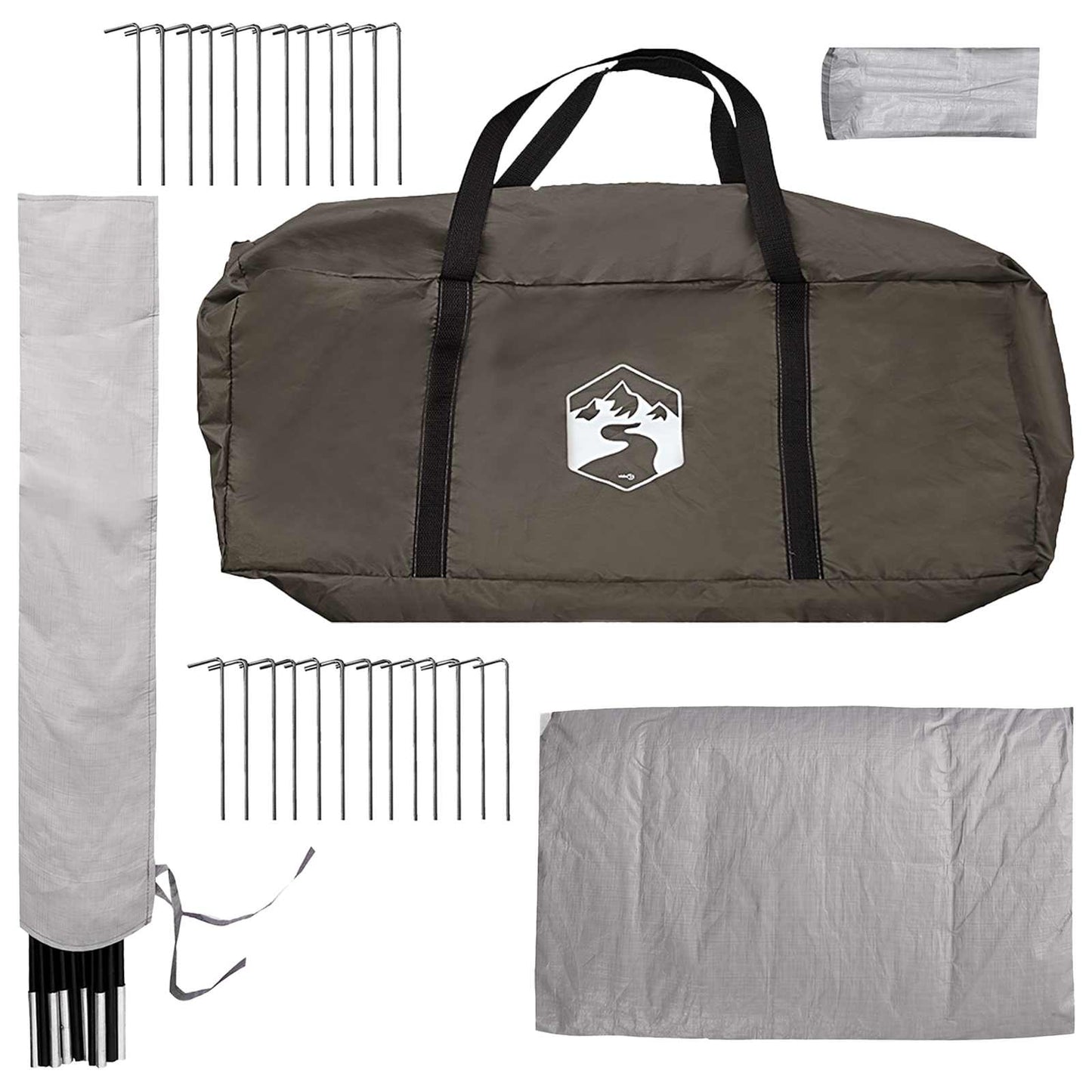 Tipi Tent Bruin Grijs 700 x 700 x 395 cm Polyester en staal is nu te koop bij PeponiXL, paradijselijk wonen!