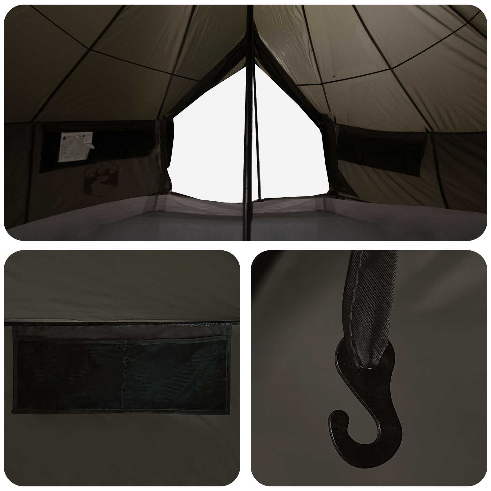 Tipi Tent Bruin Grijs 700 x 700 x 395 cm Polyester en staal is nu te koop bij PeponiXL, paradijselijk wonen!