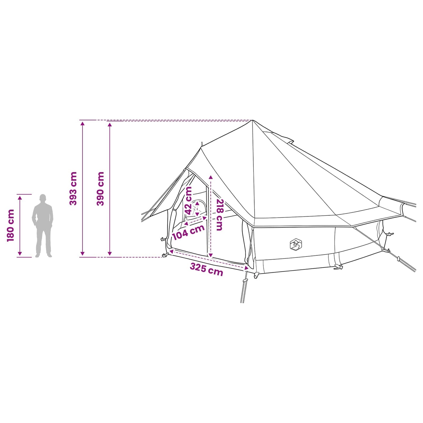Tipi Tent Bruin Grijs 700 x 700 x 395 cm Polyester en staal is nu te koop bij PeponiXL, paradijselijk wonen!