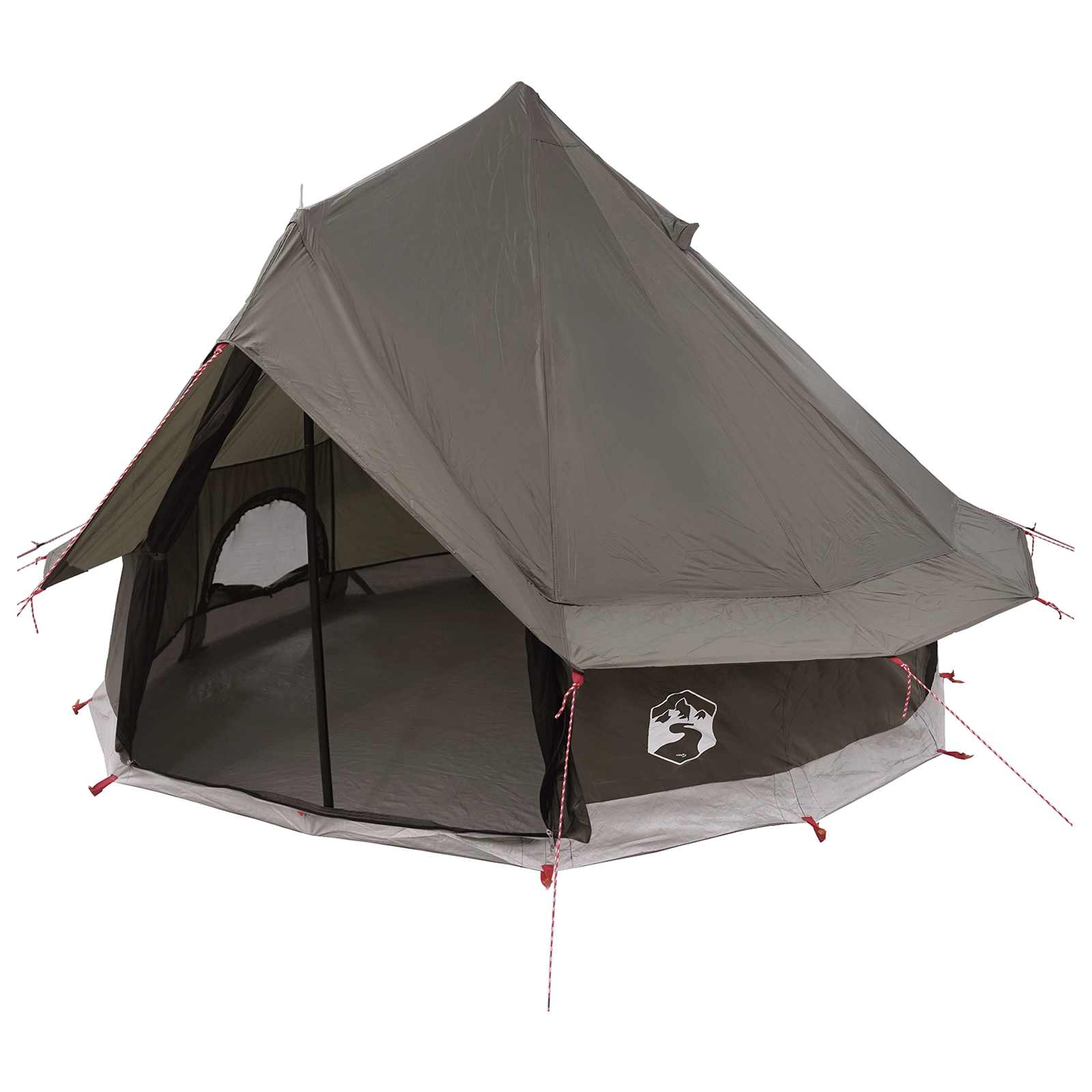 Tipi Tent met dak Bruin Grijs 250 x 250 cm Polyester en staal is nu te koop bij PeponiXL, paradijselijk wonen!