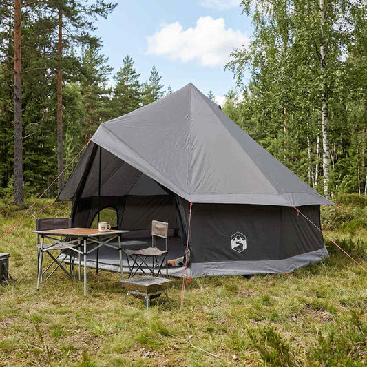 Tipi Tent Bruin Grijs 400 x 400 x 250 cm Polyester en staal is nu te koop bij PeponiXL, paradijselijk wonen!