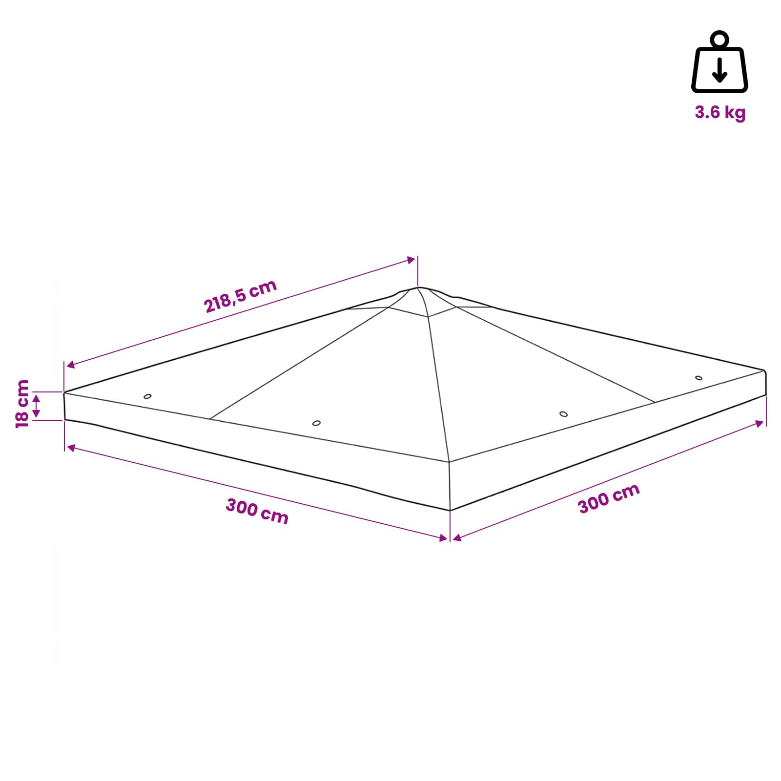 Paviljoenhoes met dak Taupe 300 x 300 cm Polyester en staal is nu te koop bij PeponiXL, paradijselijk wonen!
