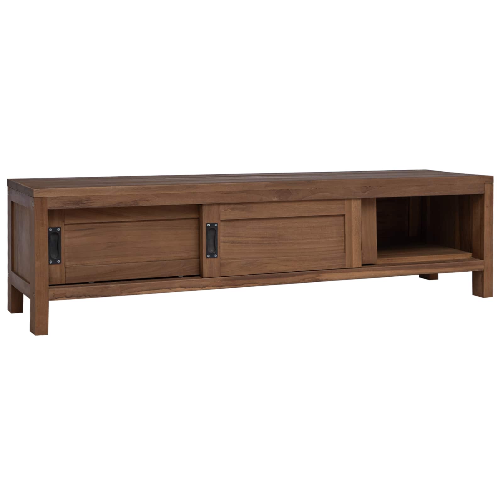 Tv-meubel 110 x 30 x 30 cm Massief Teakhout Naturel is nu te koop bij PeponiXL, paradijselijk wonen!