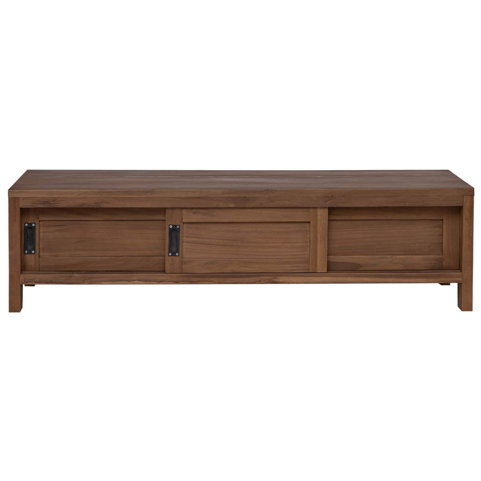 Tv-meubel 110 x 30 x 30 cm Massief Teakhout Naturel is nu te koop bij PeponiXL, paradijselijk wonen!