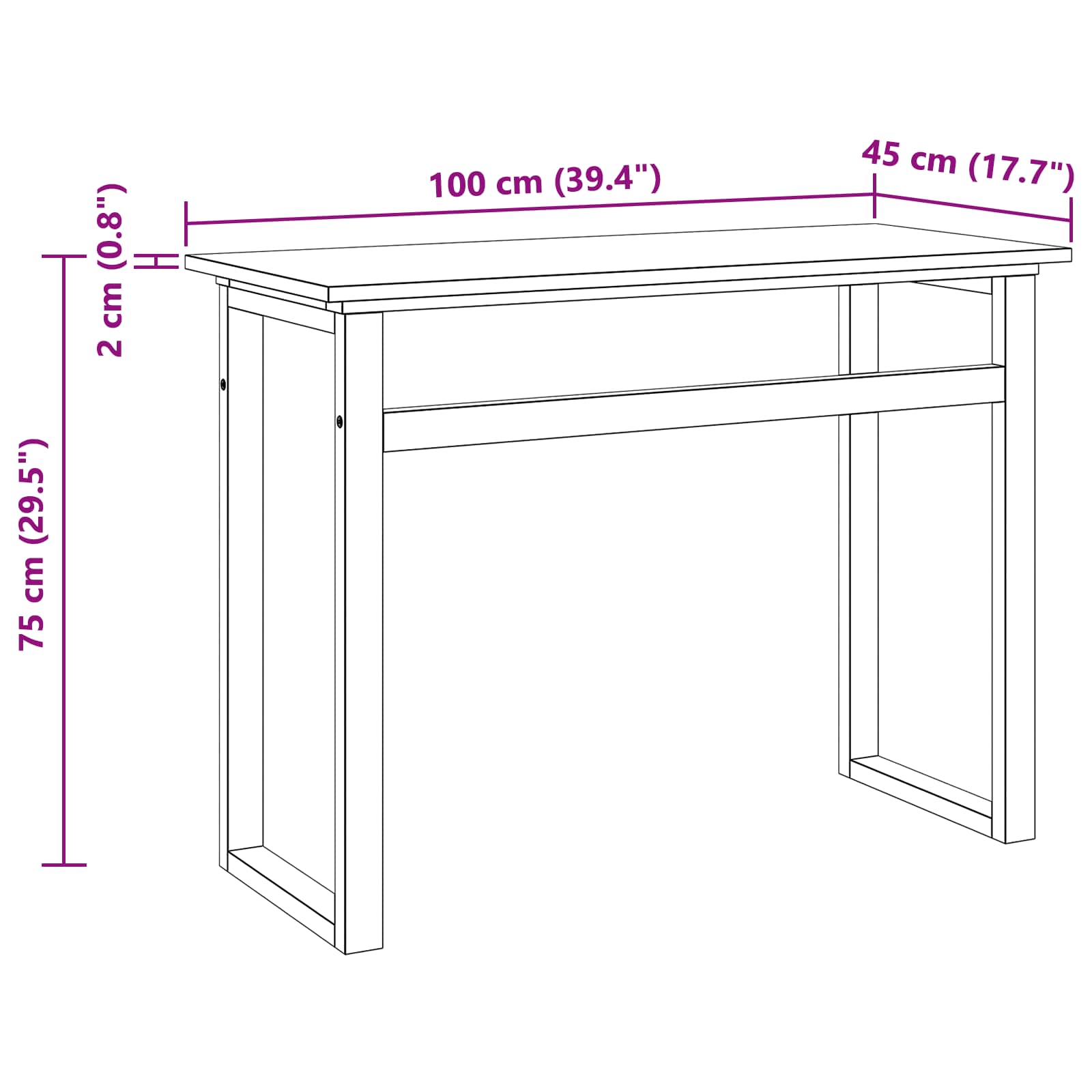 Bureau Naturel Massief Teakhout 100 x 45 x 75cm is nu te koop bij PeponiXL, paradijselijk wonen!
