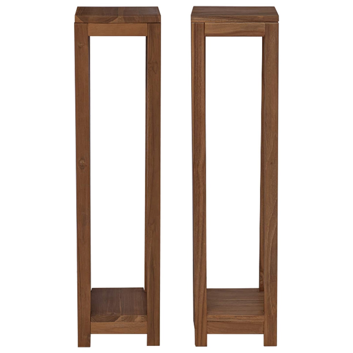 Plantenstandaard 2 st Naturel 25 x 25 x 100 cm Massief Teakhout is nu te koop bij PeponiXL, paradijselijk wonen!