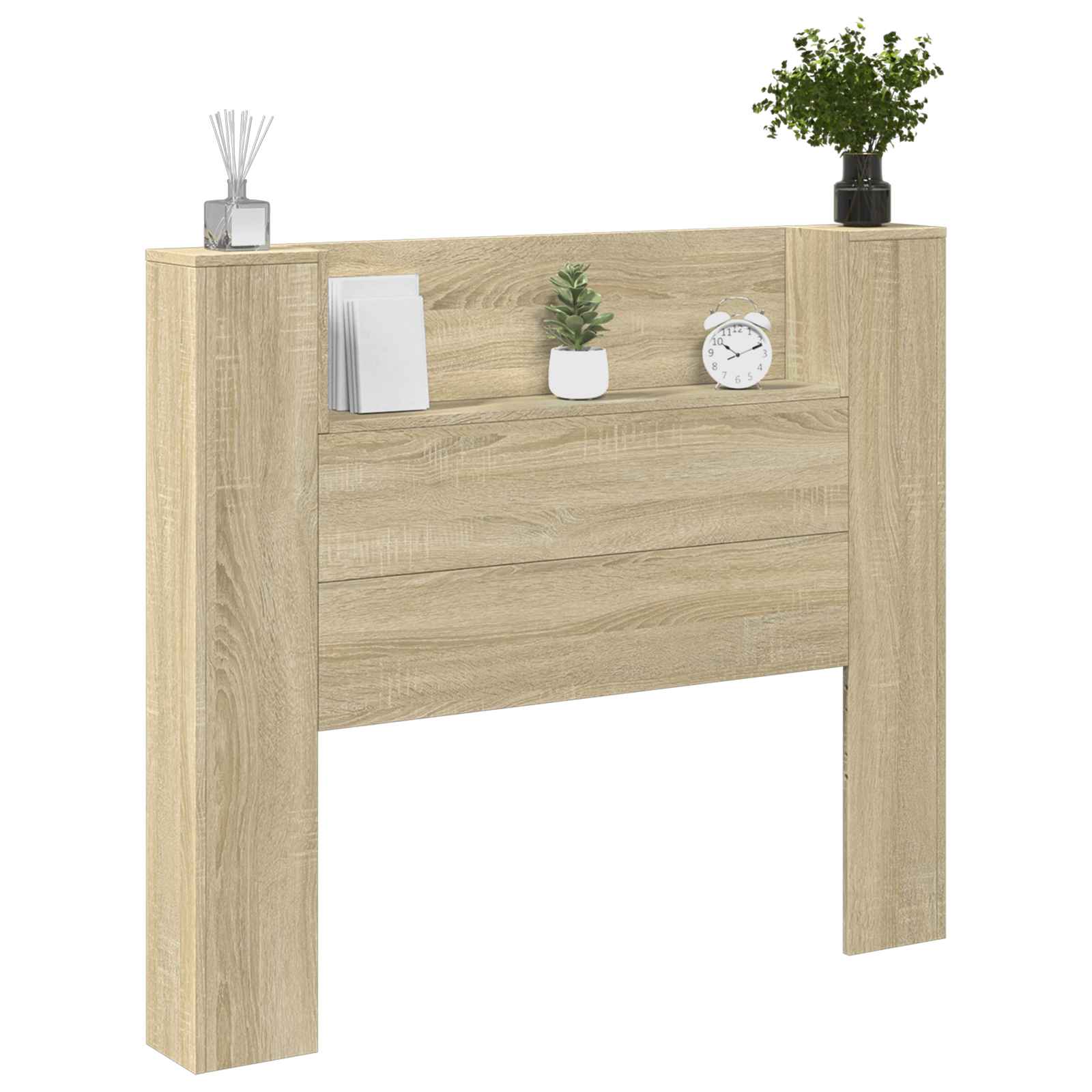 Hoofdbord Kast met LED met plank Sonoma 120 x 16,5 x 103,5 cm is nu te koop bij PeponiXL, paradijselijk wonen!