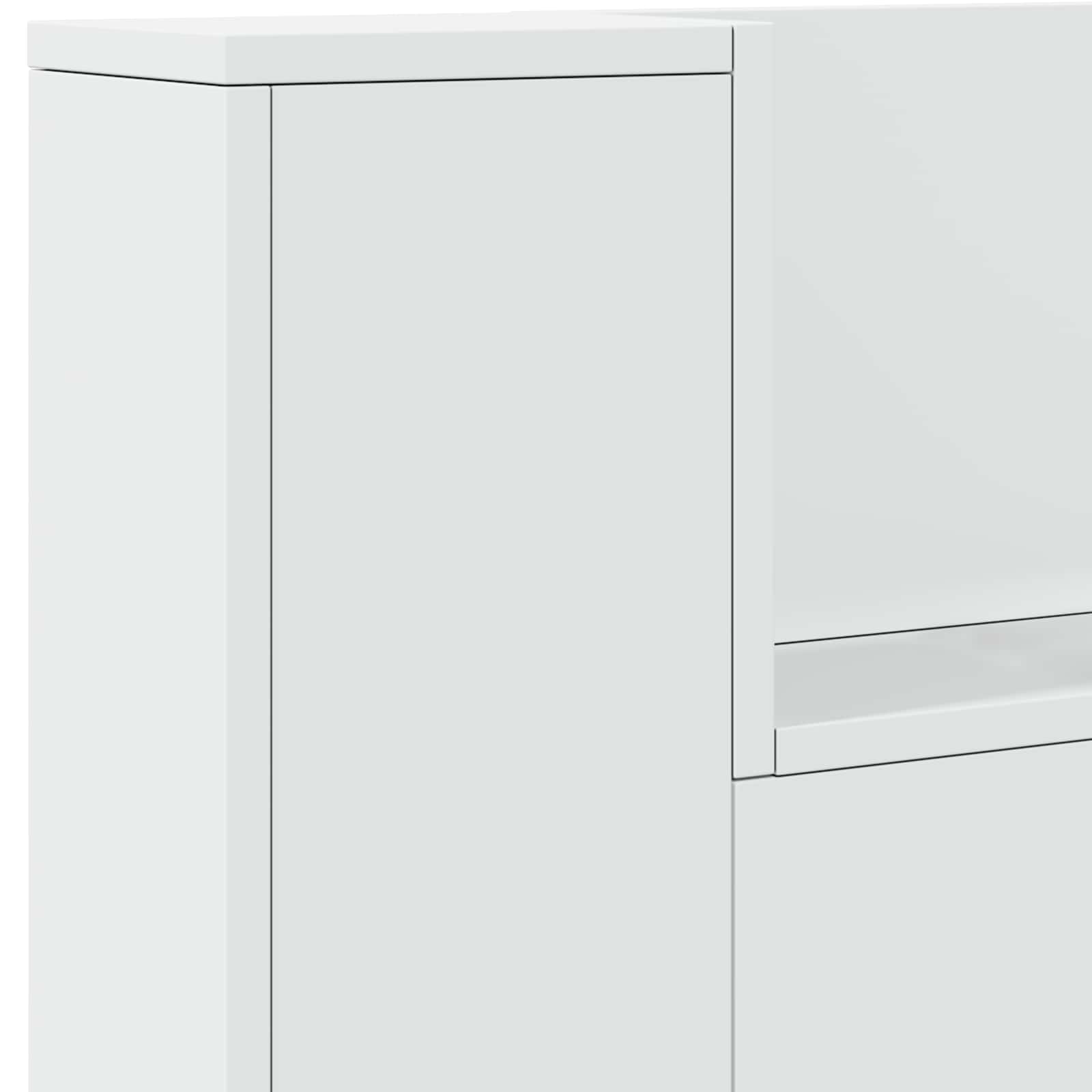 Hoofdbord Kast met LED Wit 140 x 16,5 x 103,5 cm Bewerkt hout is nu te koop bij PeponiXL, paradijselijk wonen!
