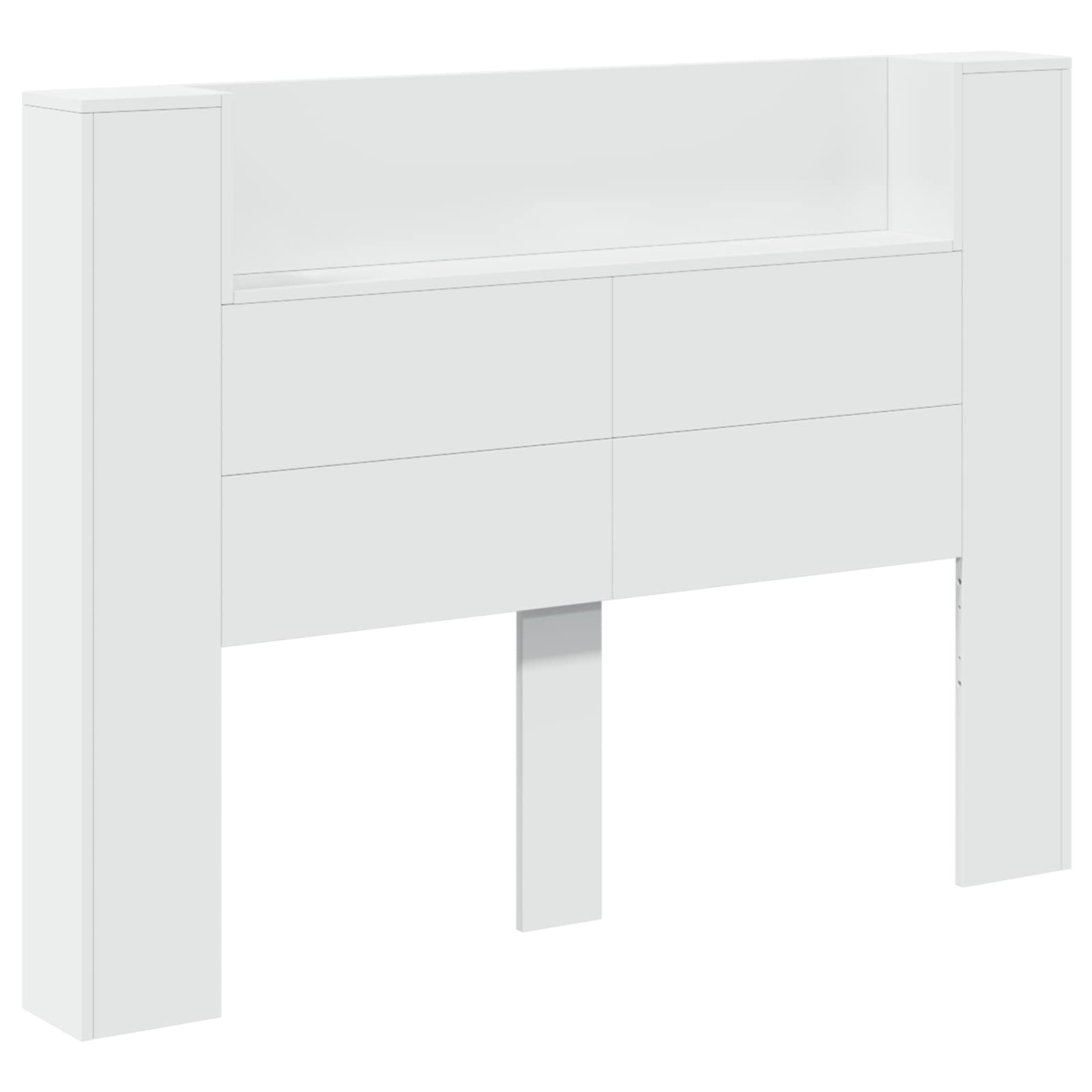 Hoofdbord Kast met LED Wit 140 x 16,5 x 103,5 cm Bewerkt hout is nu te koop bij PeponiXL, paradijselijk wonen!
