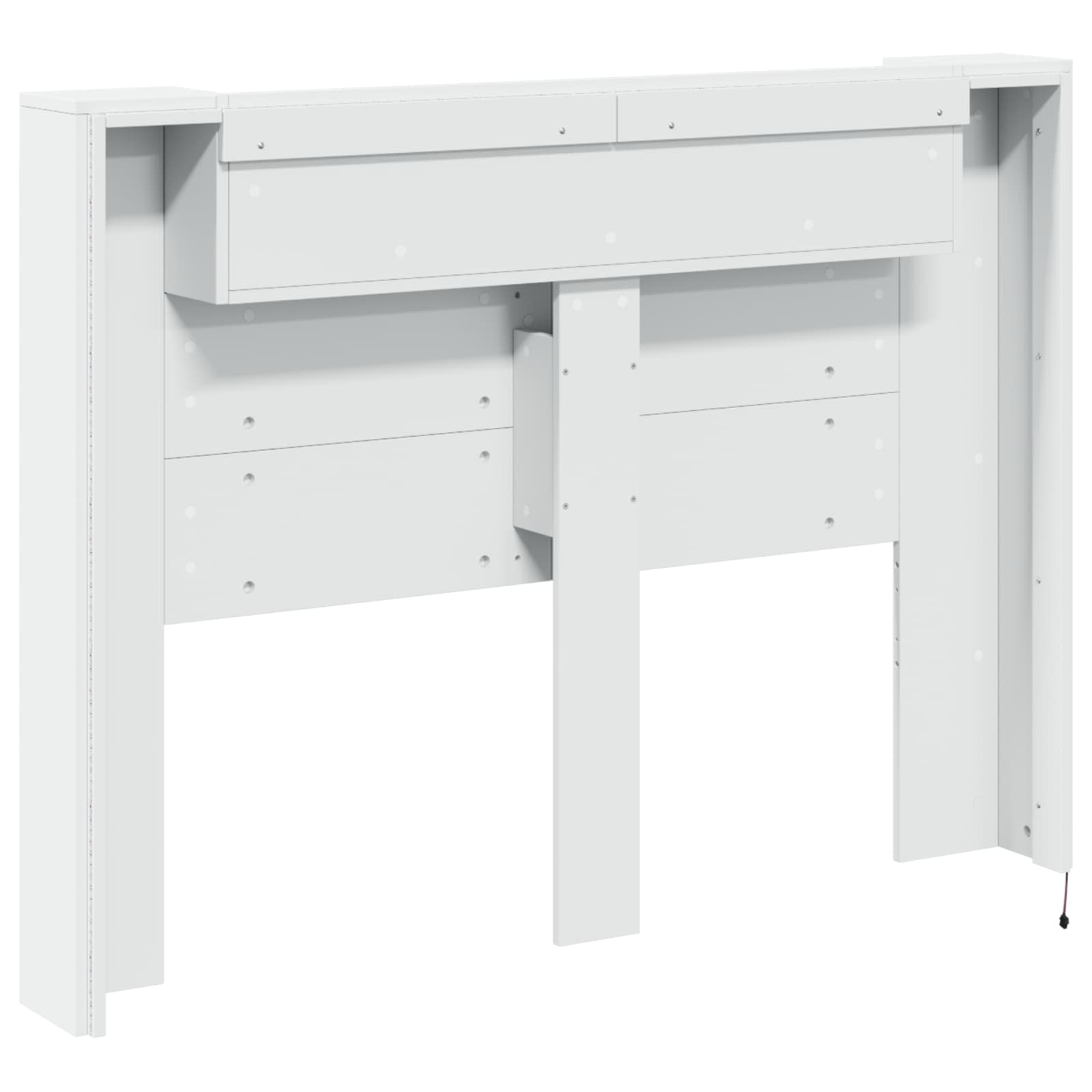 Hoofdbord Kast met LED Wit 140 x 16,5 x 103,5 cm Bewerkt hout is nu te koop bij PeponiXL, paradijselijk wonen!