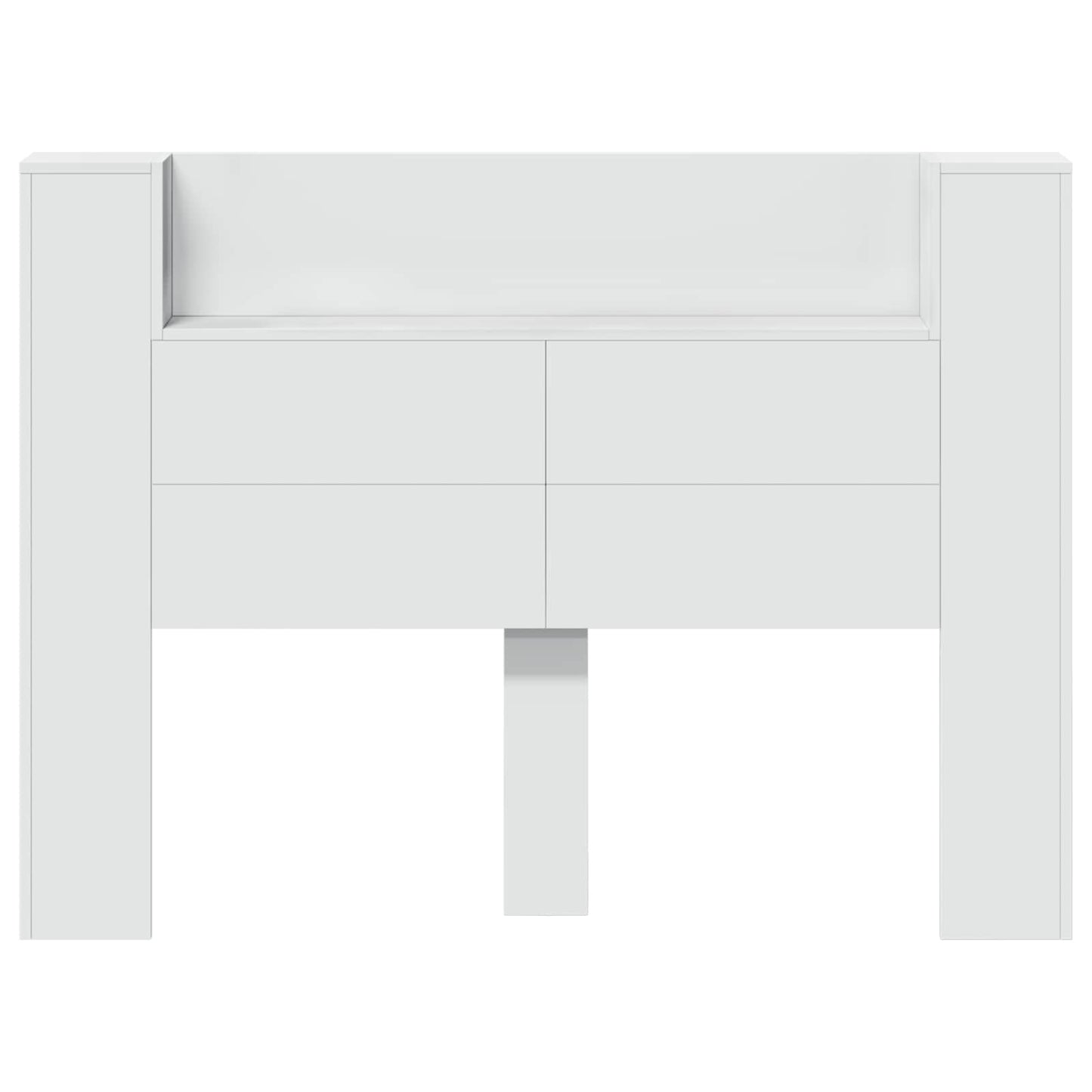 Hoofdbord Kast met LED Wit 140 x 16,5 x 103,5 cm Bewerkt hout is nu te koop bij PeponiXL, paradijselijk wonen!