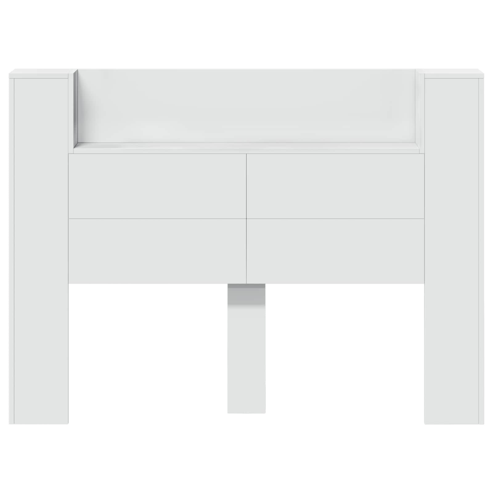 Hoofdbord Kast met LED Wit 140 x 16,5 x 103,5 cm Bewerkt hout is nu te koop bij PeponiXL, paradijselijk wonen!