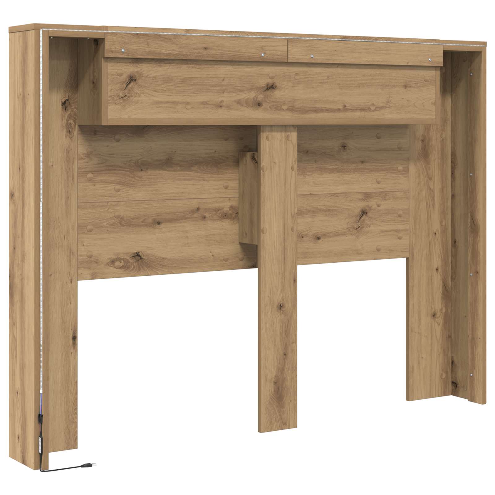 Hoofdbord Kast met LED Artisan Eik 140 x 16,5 x 103,5 cm is nu te koop bij PeponiXL, paradijselijk wonen!