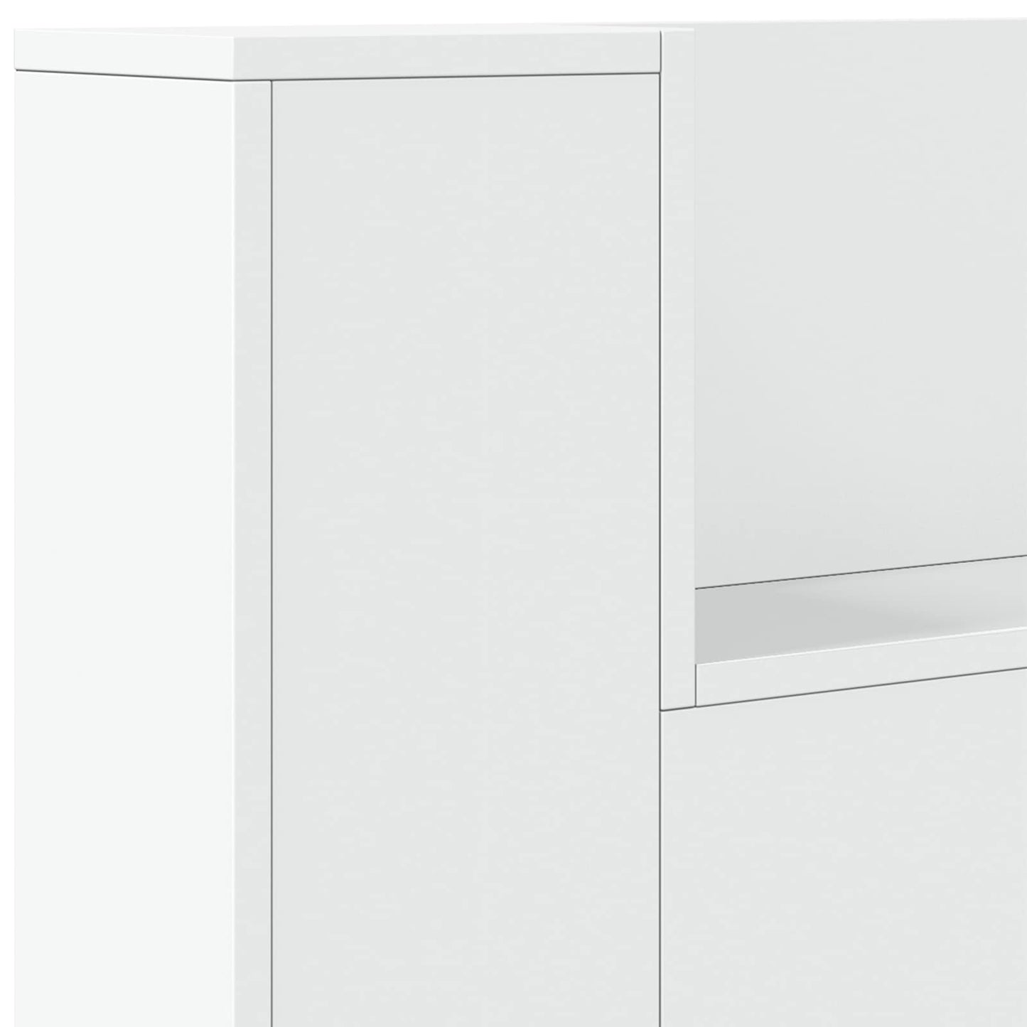 Hoofdbord Kast met LED Wit 160 x 16,5 x 103,5 cm Bewerkt hout is nu te koop bij PeponiXL, paradijselijk wonen!