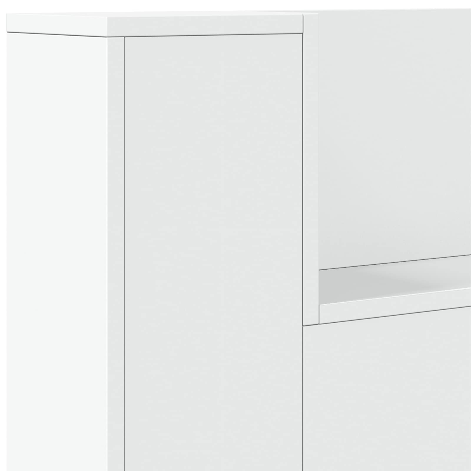 Hoofdbord Kast met LED Wit 160 x 16,5 x 103,5 cm Bewerkt hout is nu te koop bij PeponiXL, paradijselijk wonen!