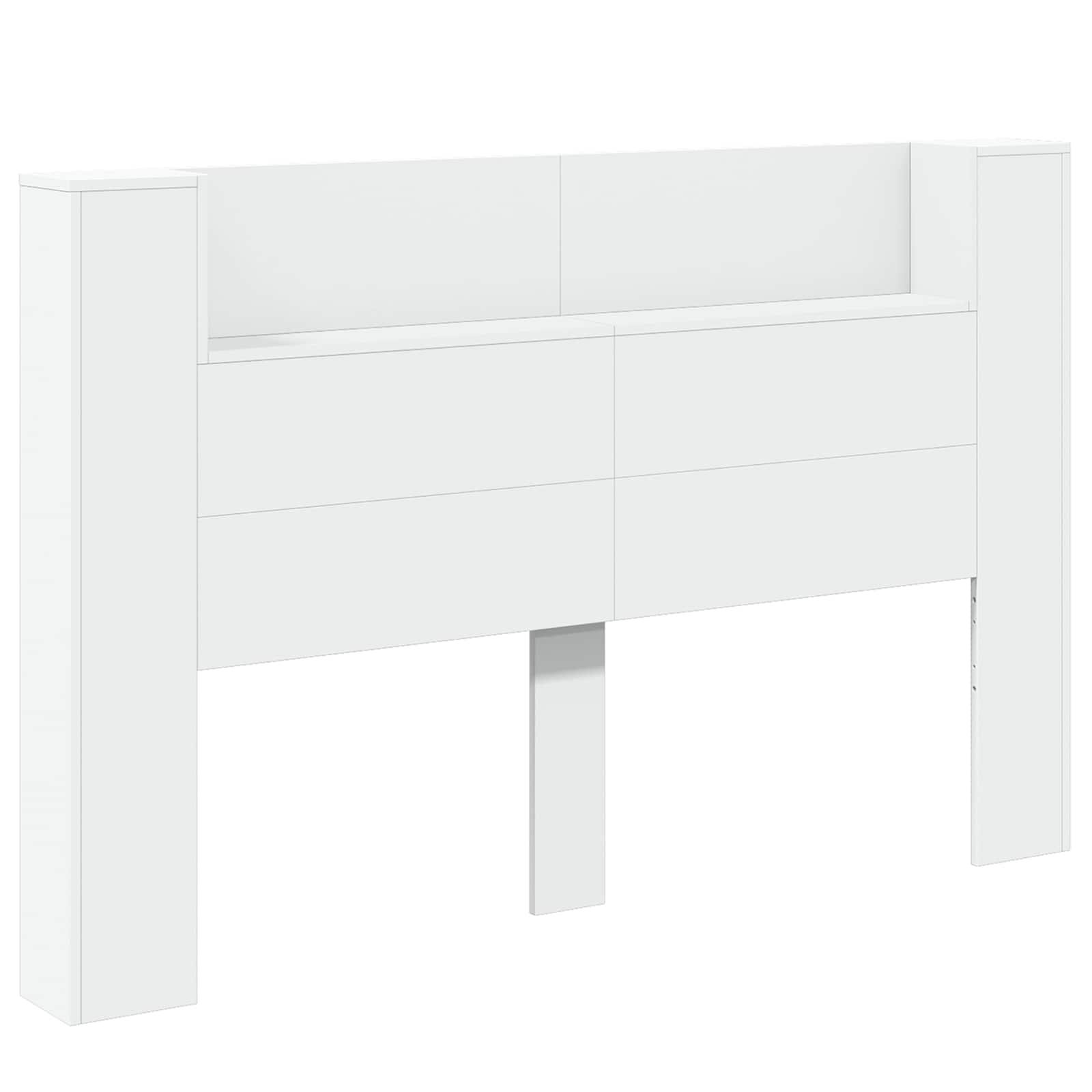 Hoofdbord Kast met LED Wit 160 x 16,5 x 103,5 cm Bewerkt hout is nu te koop bij PeponiXL, paradijselijk wonen!