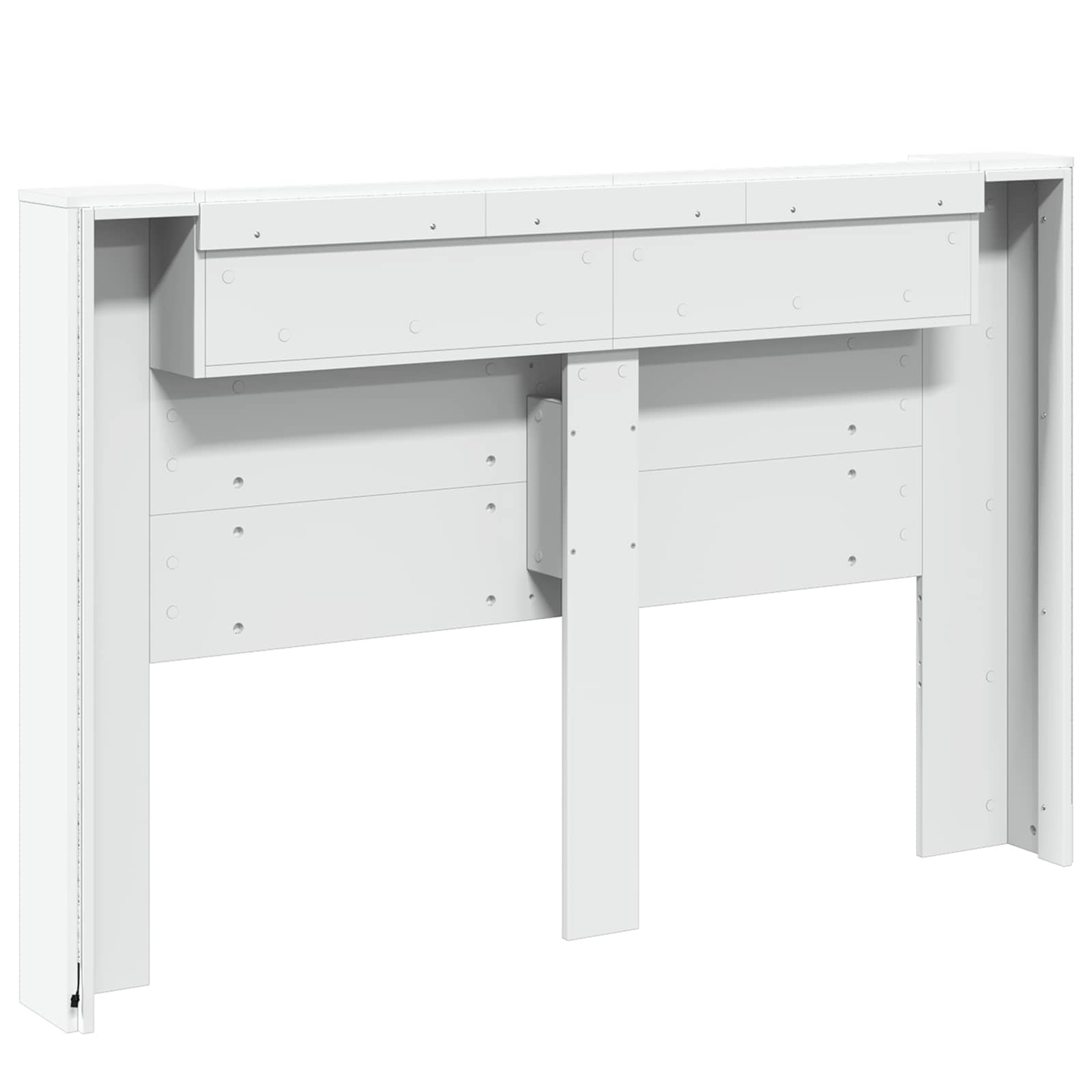 Hoofdbord Kast met LED Wit 160 x 16,5 x 103,5 cm Bewerkt hout is nu te koop bij PeponiXL, paradijselijk wonen!