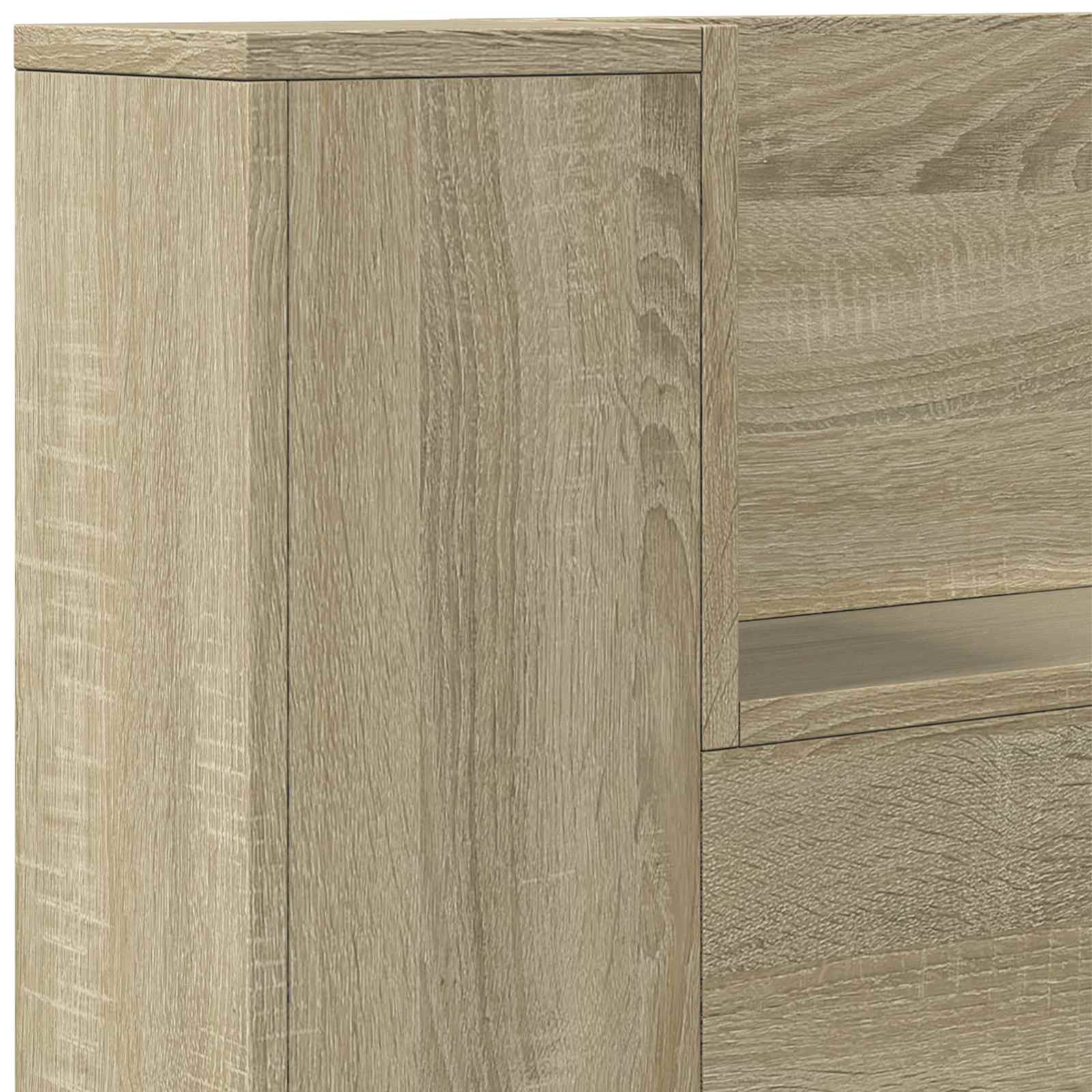 Hoofdbord Kast met LED met plank Sonoma 160 x 16,5 x 103,5 cm is nu te koop bij PeponiXL, paradijselijk wonen!