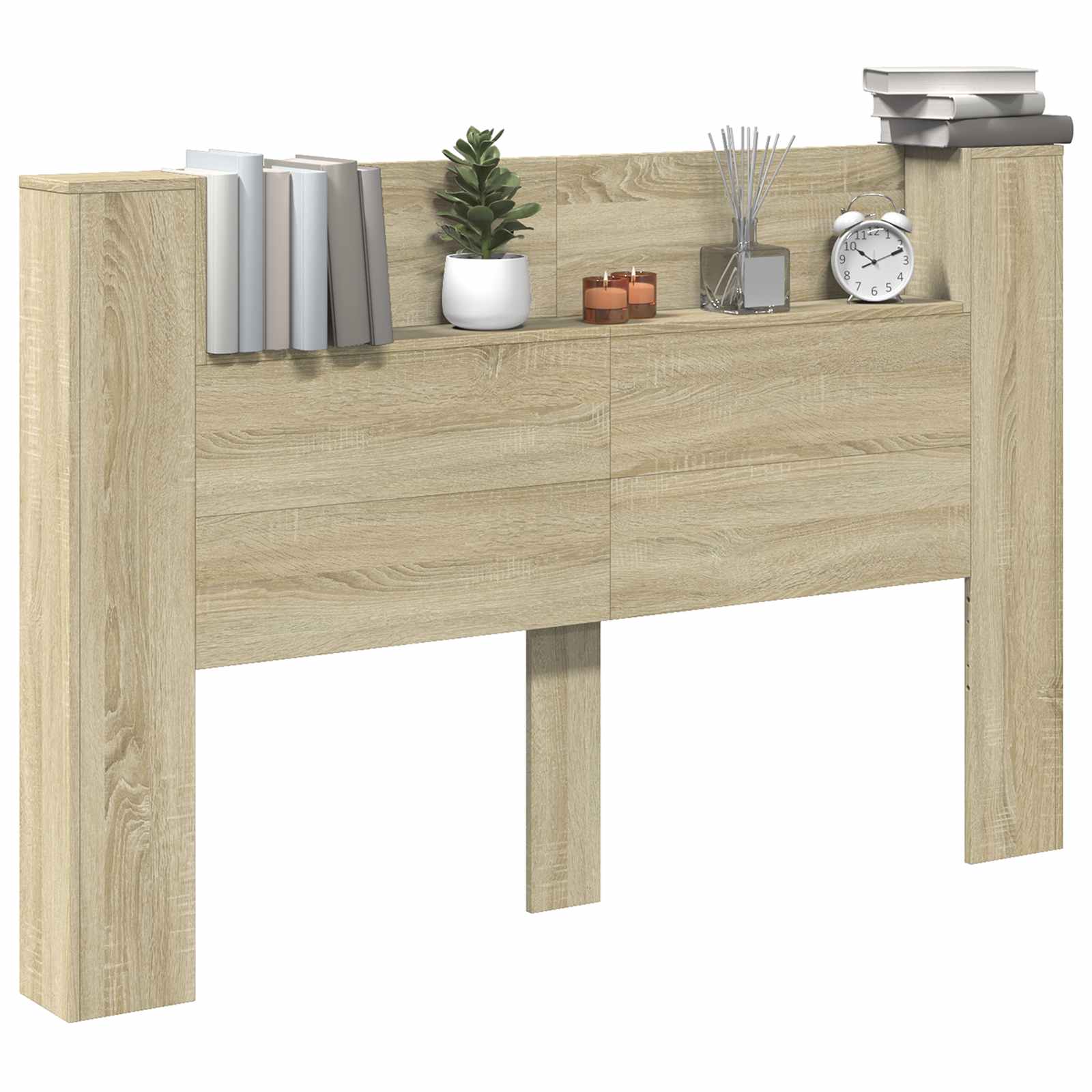 Hoofdbord Kast met LED met plank Sonoma 160 x 16,5 x 103,5 cm is nu te koop bij PeponiXL, paradijselijk wonen!
