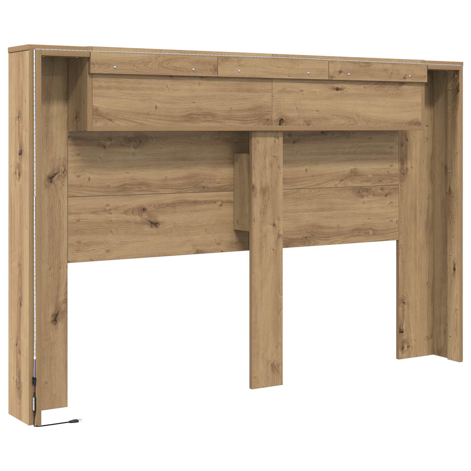 Hoofdbord Kast met LED Artisan Eik 160 x 16,5 x 103,5 cm is nu te koop bij PeponiXL, paradijselijk wonen!