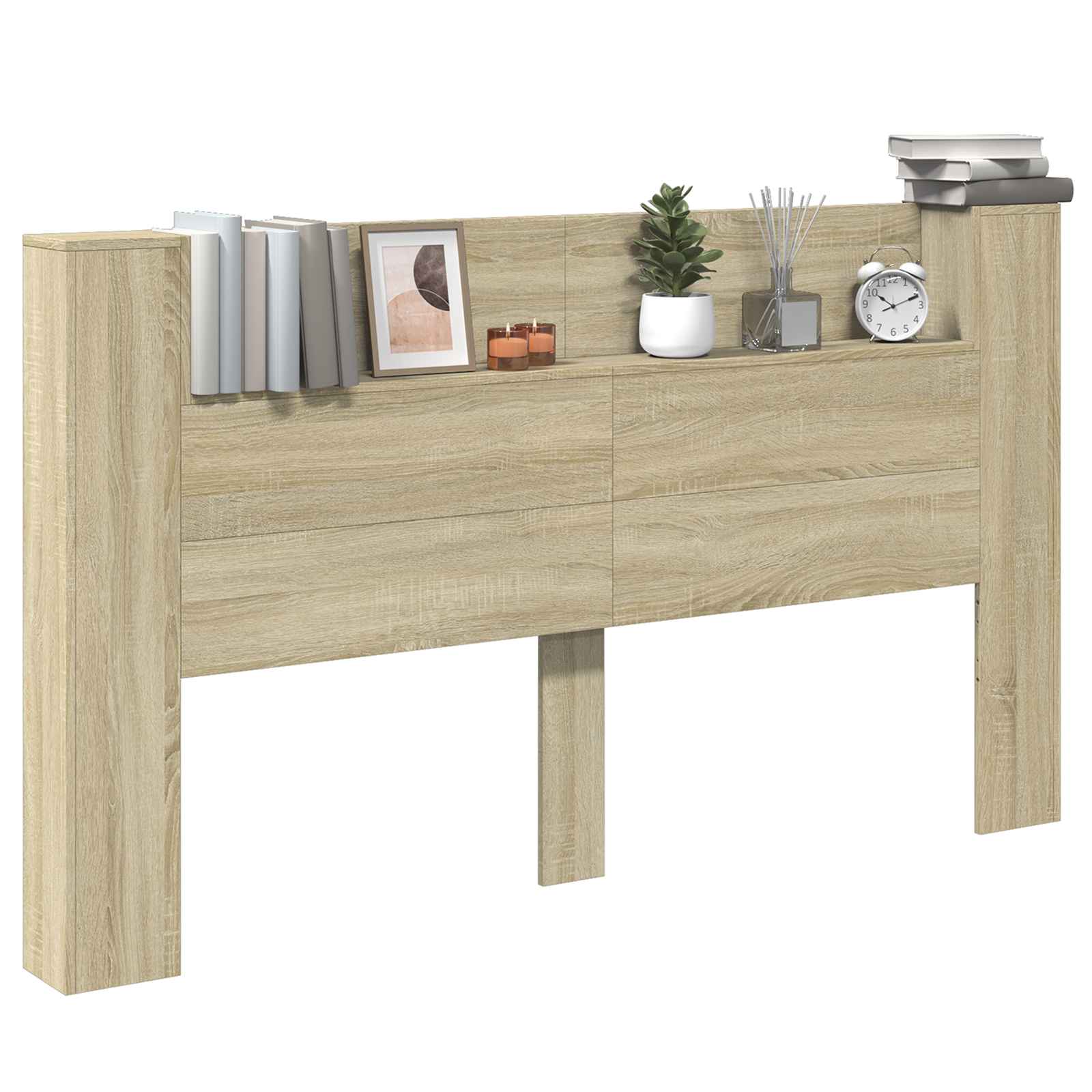 Hoofdbord Kast met LED met plank Sonoma 180 x 16,5 x 103,5 cm is nu te koop bij PeponiXL, paradijselijk wonen!