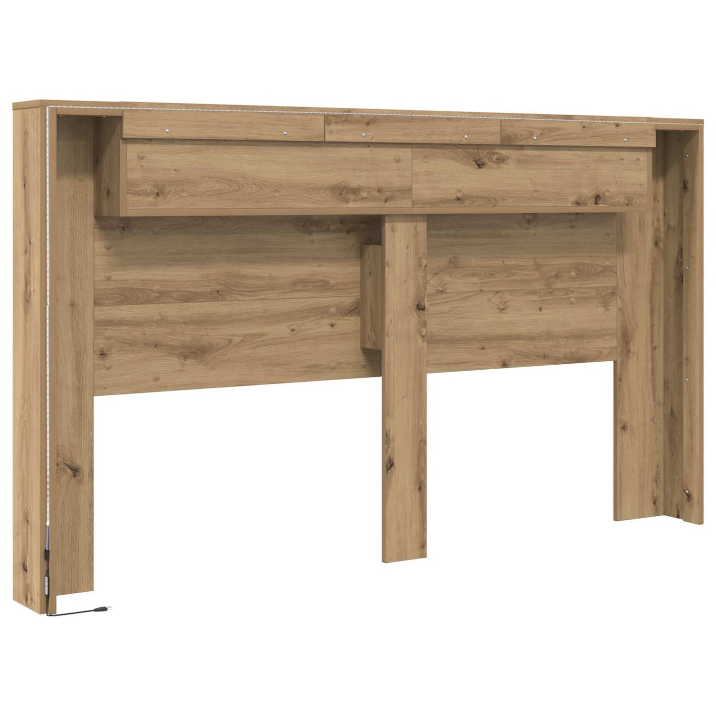 Hoofdbord Kast met LED Ambachtelijk eiken 180 x 16,5 x 103,5 cm is nu te koop bij PeponiXL, paradijselijk wonen!