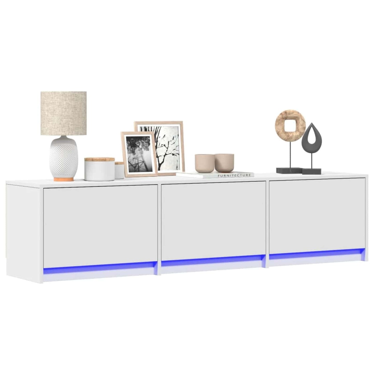 TV-kast met LED met lade Wit 165 x 34 x 40 cm Bewerkt hout is nu te koop bij PeponiXL, paradijselijk wonen!