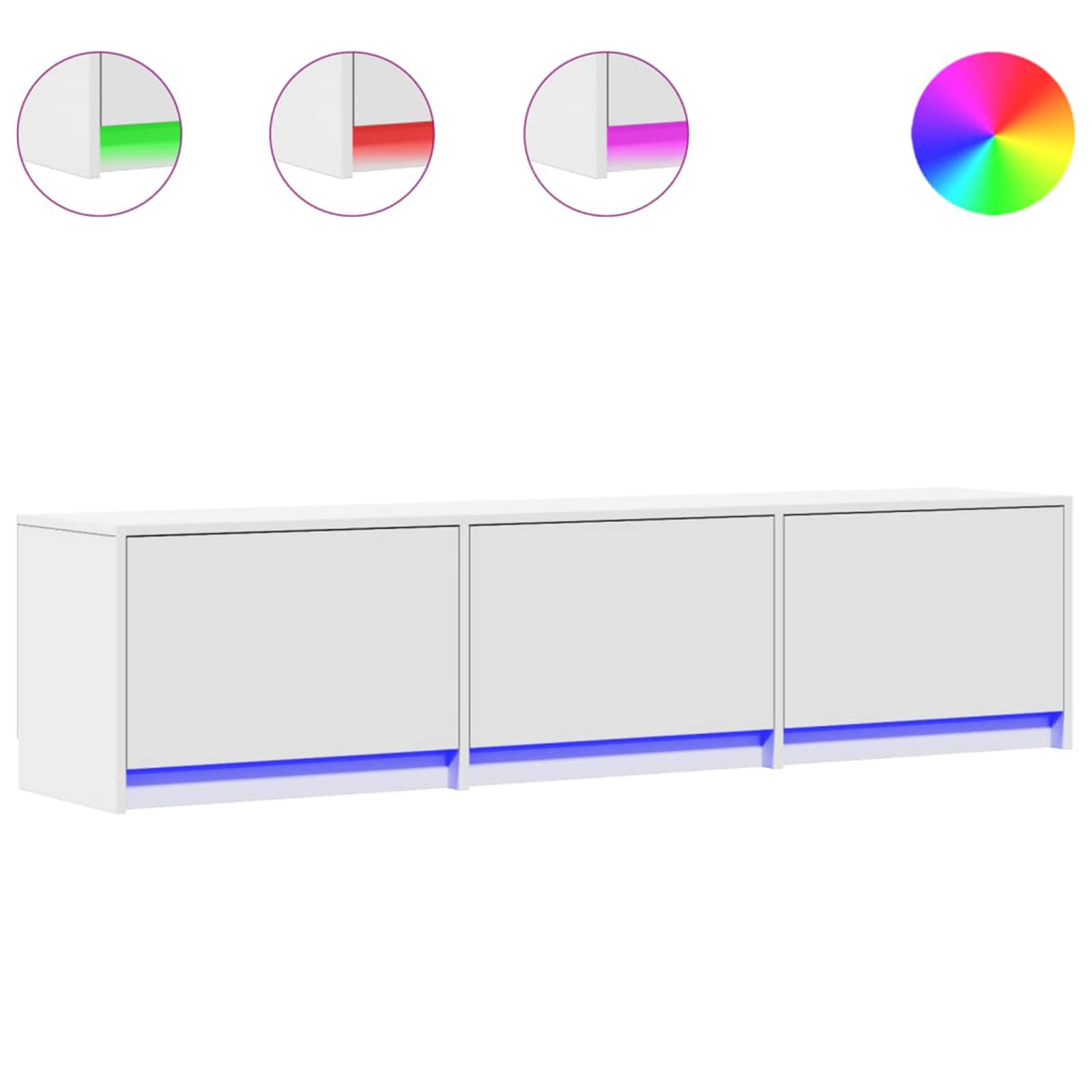 TV-kast met LED met lade Wit 165 x 34 x 40 cm Bewerkt hout is nu te koop bij PeponiXL, paradijselijk wonen!