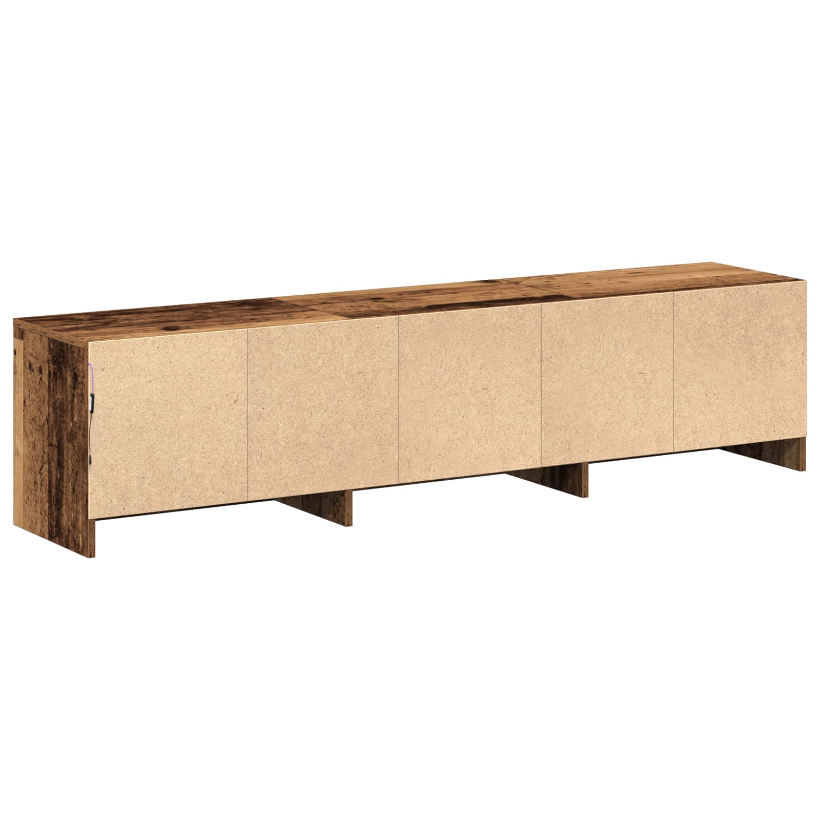 TV-kast met LED met lade Oudhout 165 x 34 x 40 cm Bewerkt hout is nu te koop bij PeponiXL, paradijselijk wonen!