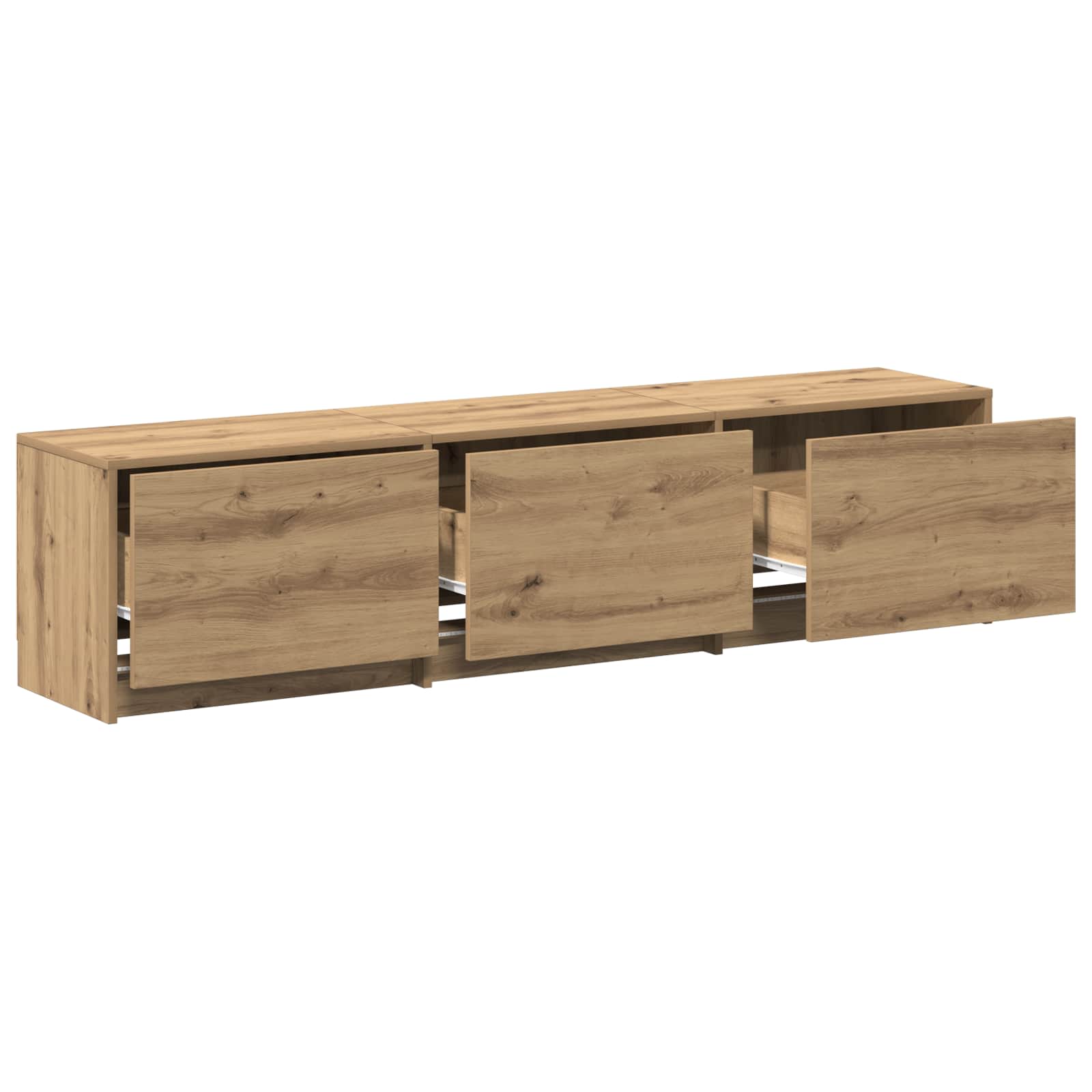 TV-kast met LED Artisan Eiken 165 x 34 x 40 cm Bewerkt hout is nu te koop bij PeponiXL, paradijselijk wonen!