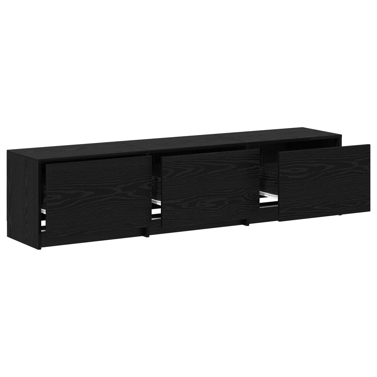 TV-kast met LED Zwart Eiken 165 x 34 x 40 cm Bewerkt hout is nu te koop bij PeponiXL, paradijselijk wonen!