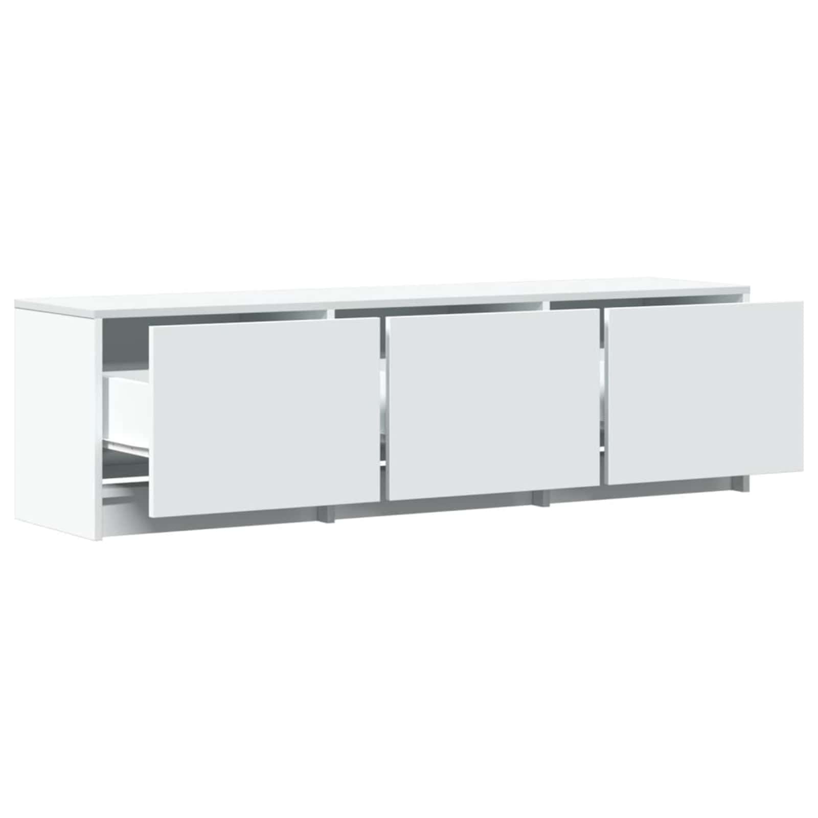 TV-kast met LED met lade Wit 140 x 34 x 40 cm Bewerkt hout is nu te koop bij PeponiXL, paradijselijk wonen!