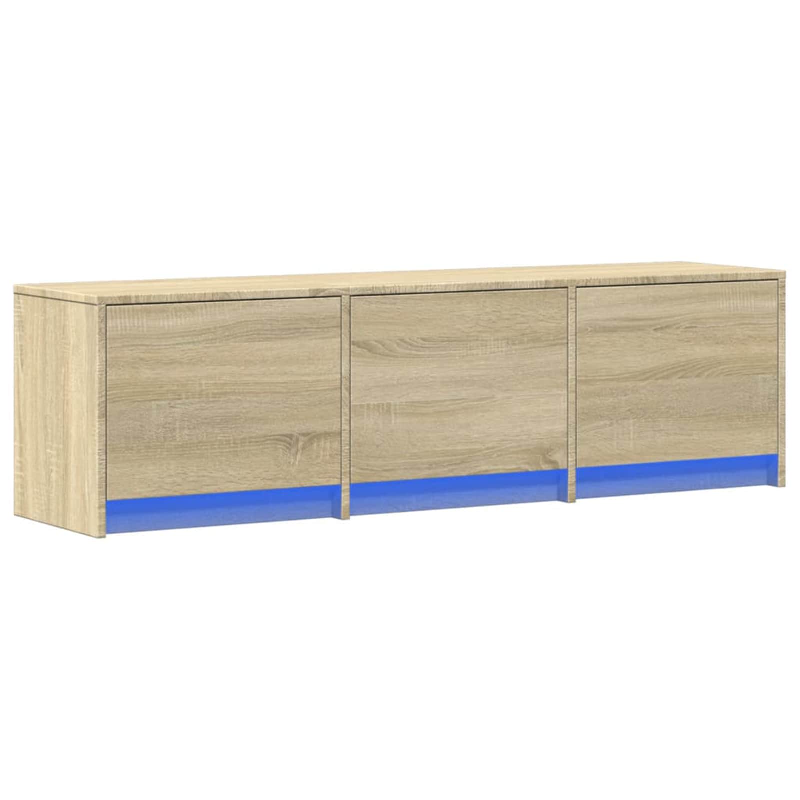 TV-kast met LED met lade Sonoma 140 x 34 x 40 cm Bewerkt hout is nu te koop bij PeponiXL, paradijselijk wonen!