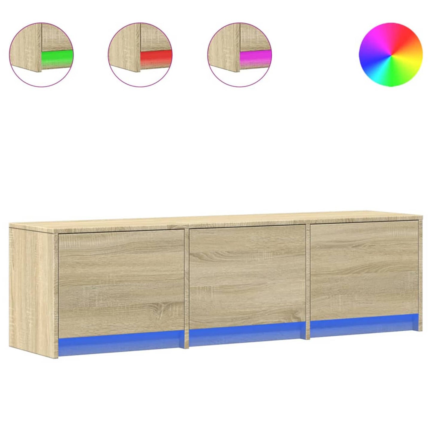 TV-kast met LED met lade Sonoma 140 x 34 x 40 cm Bewerkt hout is nu te koop bij PeponiXL, paradijselijk wonen!