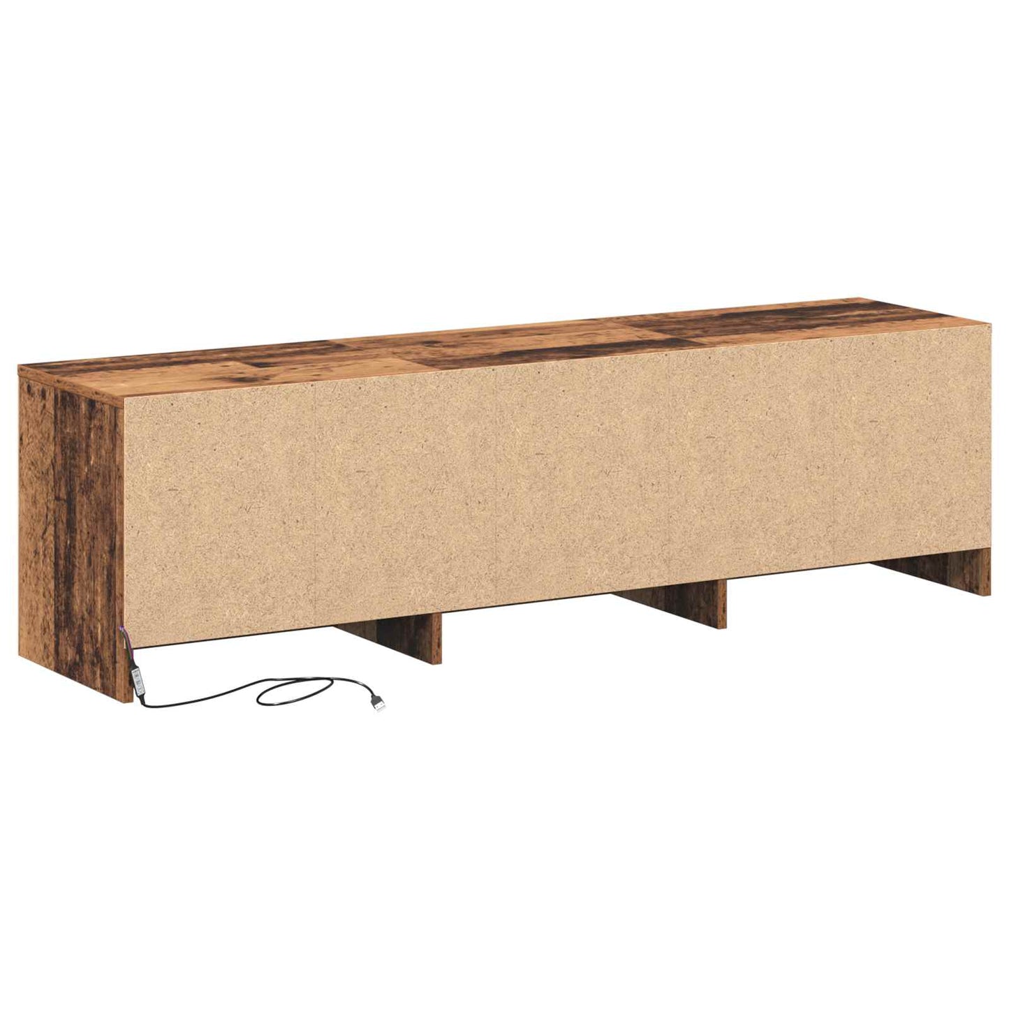 TV-kast met LED met lade Oudhout 140 x 34 x 40 cm Bewerkt hout is nu te koop bij PeponiXL, paradijselijk wonen!