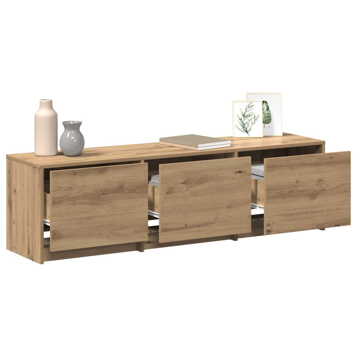 TV-kast met LED Artisan Eiken 140 x 34 x 40 cm Bewerkt hout is nu te koop bij PeponiXL, paradijselijk wonen!