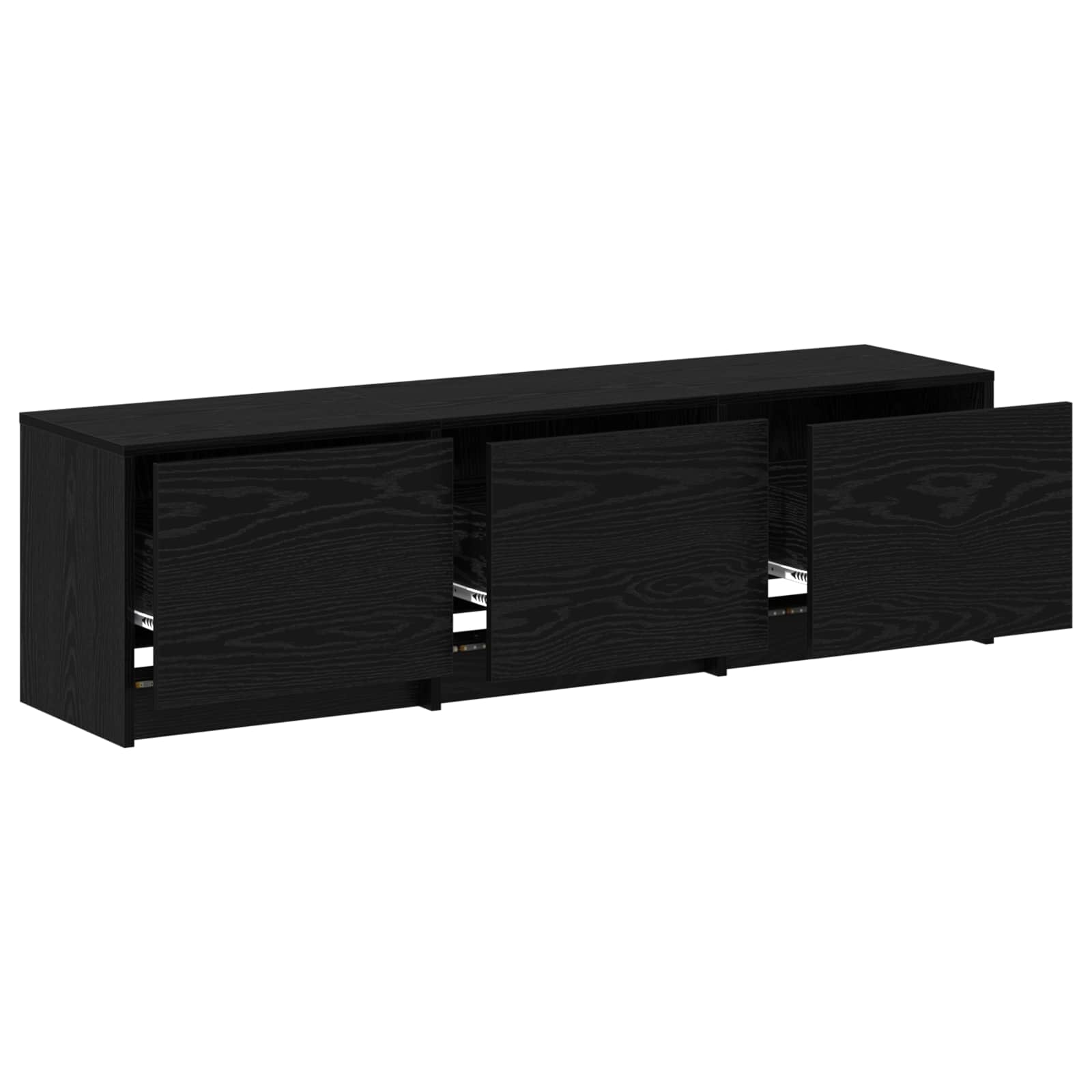 TV-kast met LED Zwart Eiken 140 x 34 x 40 cm Bewerkt hout is nu te koop bij PeponiXL, paradijselijk wonen!