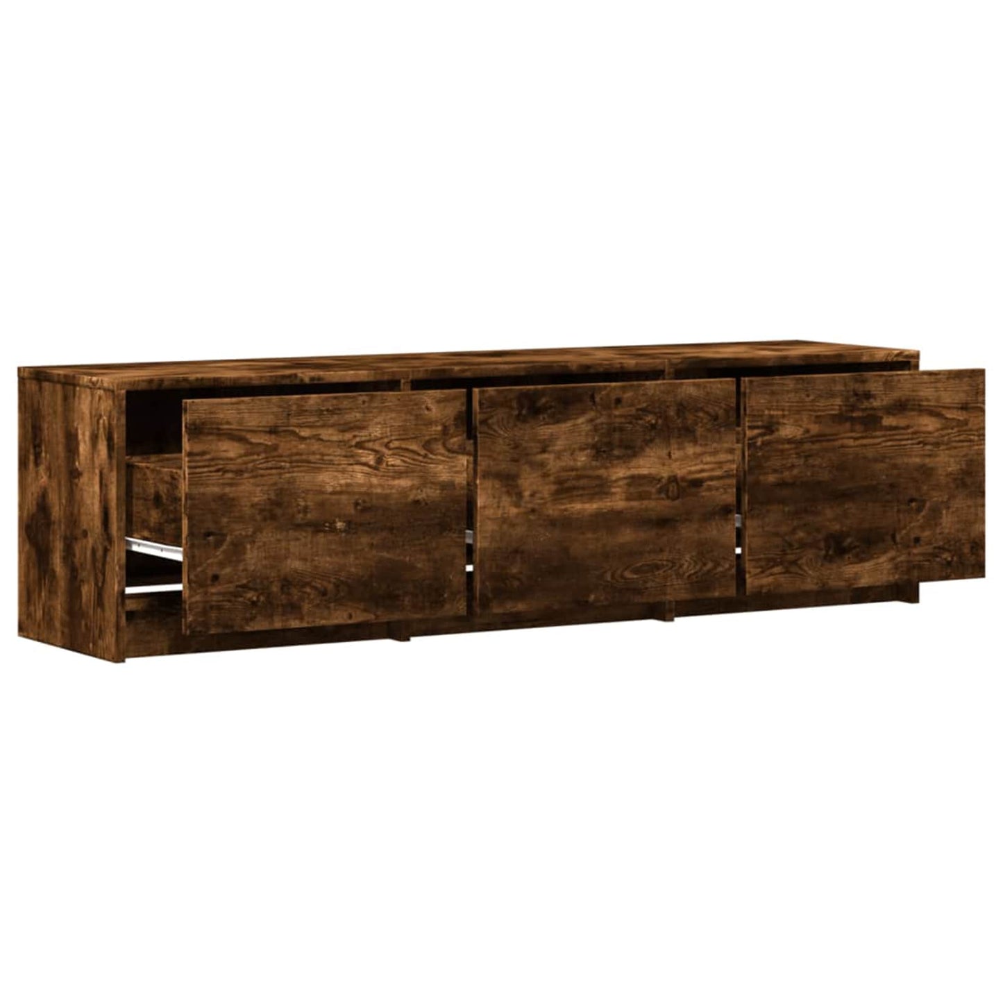 TV-kast met LED Gerookt eiken 140 x 34 x 40 cm Bewerkt hout is nu te koop bij PeponiXL, paradijselijk wonen!