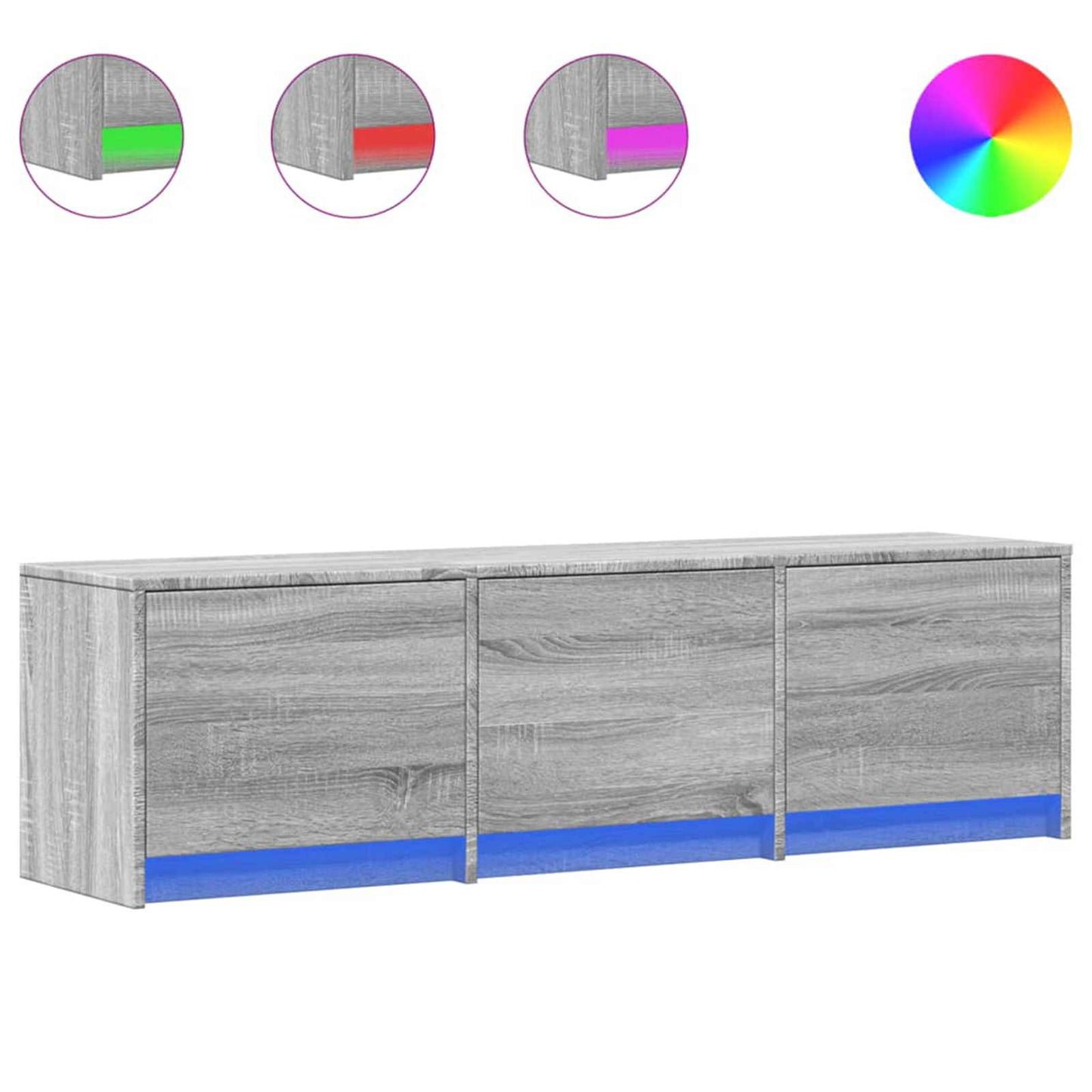 TV-kast met LED Grijs Sonoma 140 x 34 x 40 cm Bewerkt hout is nu te koop bij PeponiXL, paradijselijk wonen!