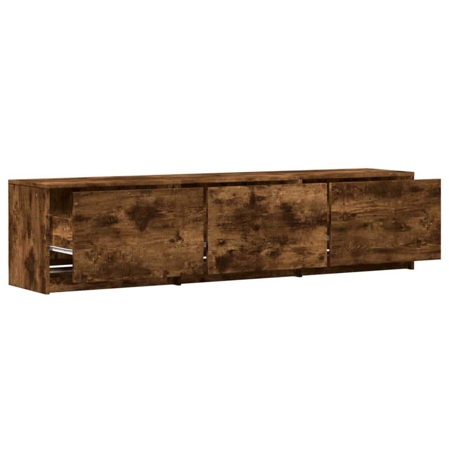 TV-kast met LED Gerookt eiken 165 x 34 x 40 cm Bewerkt hout is nu te koop bij PeponiXL, paradijselijk wonen!