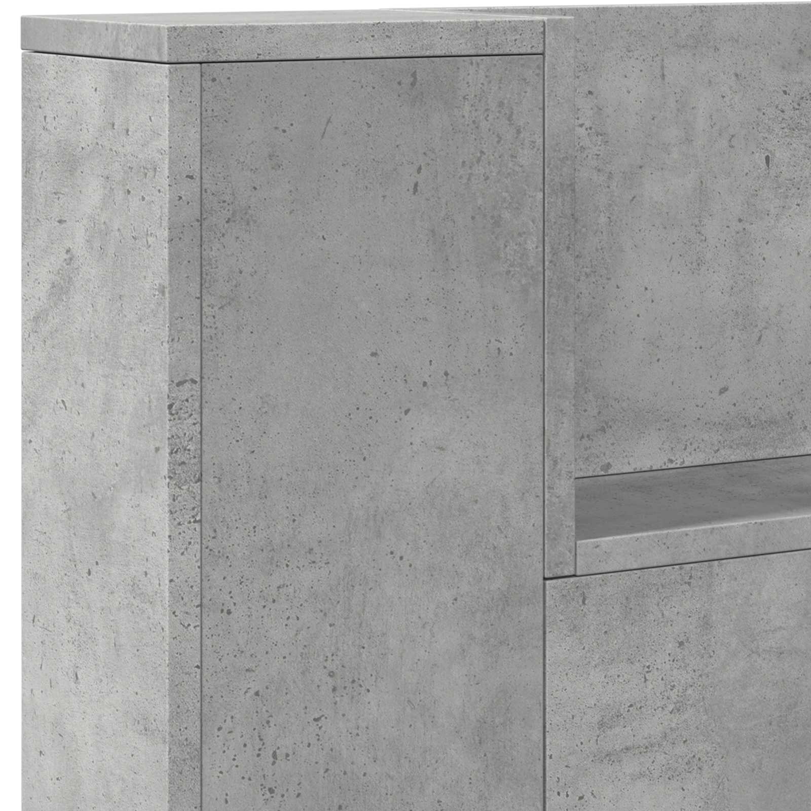 Hoofdbord Kast met LED Betonkleurig 140 x 16,5 x 103,5 cm is nu te koop bij PeponiXL, paradijselijk wonen!
