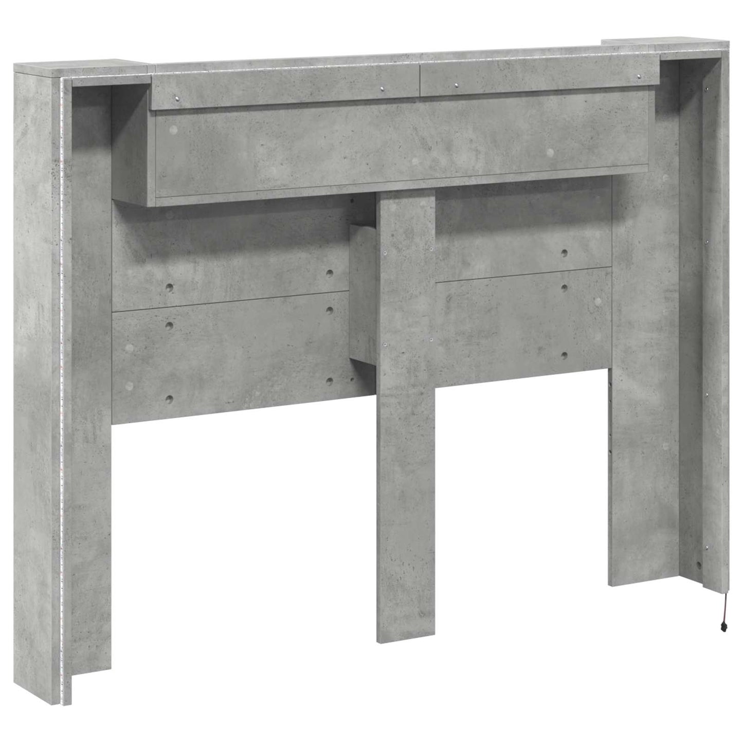 Hoofdbord Kast met LED Betonkleurig 140 x 16,5 x 103,5 cm is nu te koop bij PeponiXL, paradijselijk wonen!